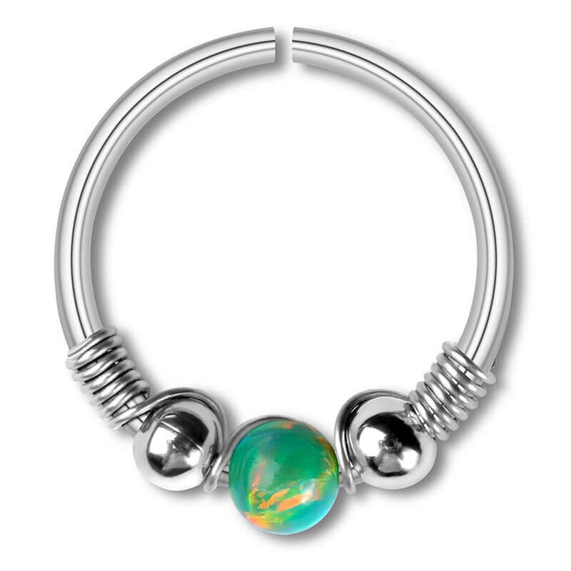 Opal Seamless Fixed Captive Ring - Elegant Body Jewelry for Belly Button, Nose & Ear Piercing | Hypoallergenic Stainless Steel | Perfect for Everyday Wear & Special Occasions