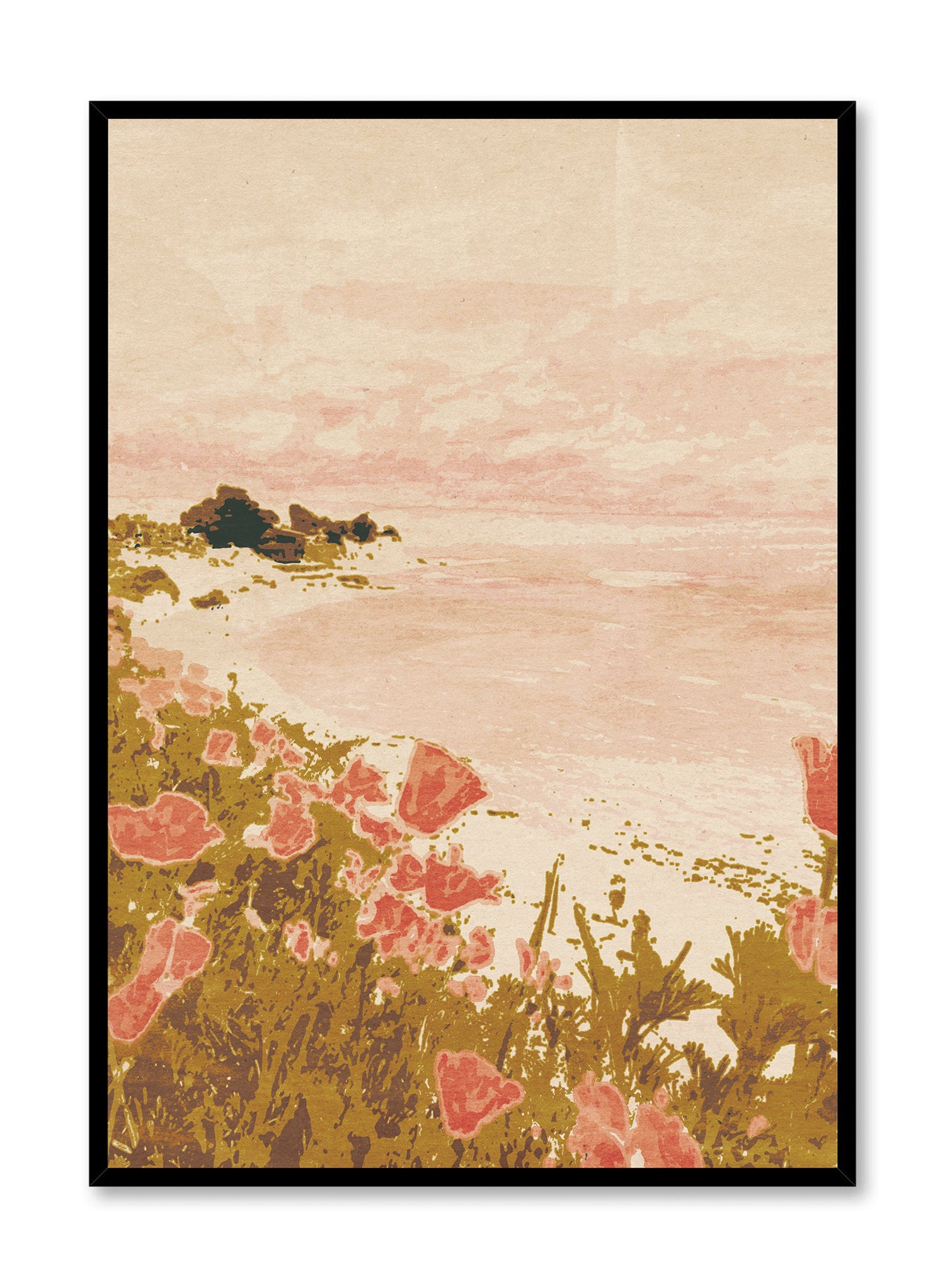 Poppy Perch Wall Poster - Vibrant Floral Art Print for Home & Office Decor - Perfect for Living Room, Bedroom, or Workspace