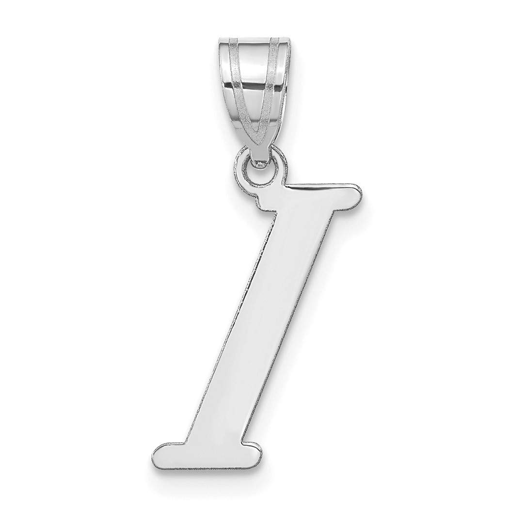 14K White Gold Polished Letter I Initial Pendant Necklace for Women - Elegant Personalized Jewelry Gift for Birthday, Anniversary & Valentine's Day