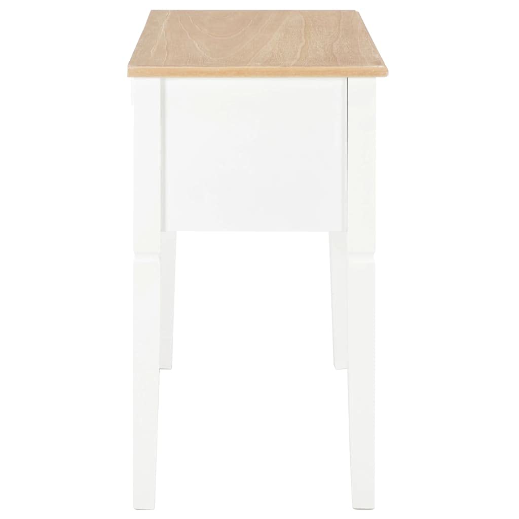 Modern White Wooden Writing Desk with 5 Drawers - 43.1