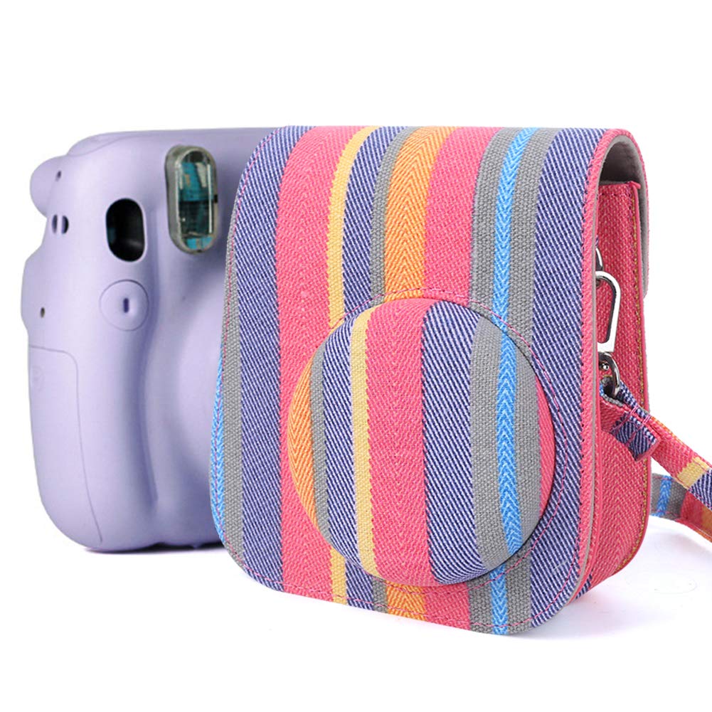 Fuji Mini 11 Camera Case - PU Leather Protective Bag with Adjustable Shoulder Strap | Waterproof Compact Storage for Travel & Outdoor Photography
