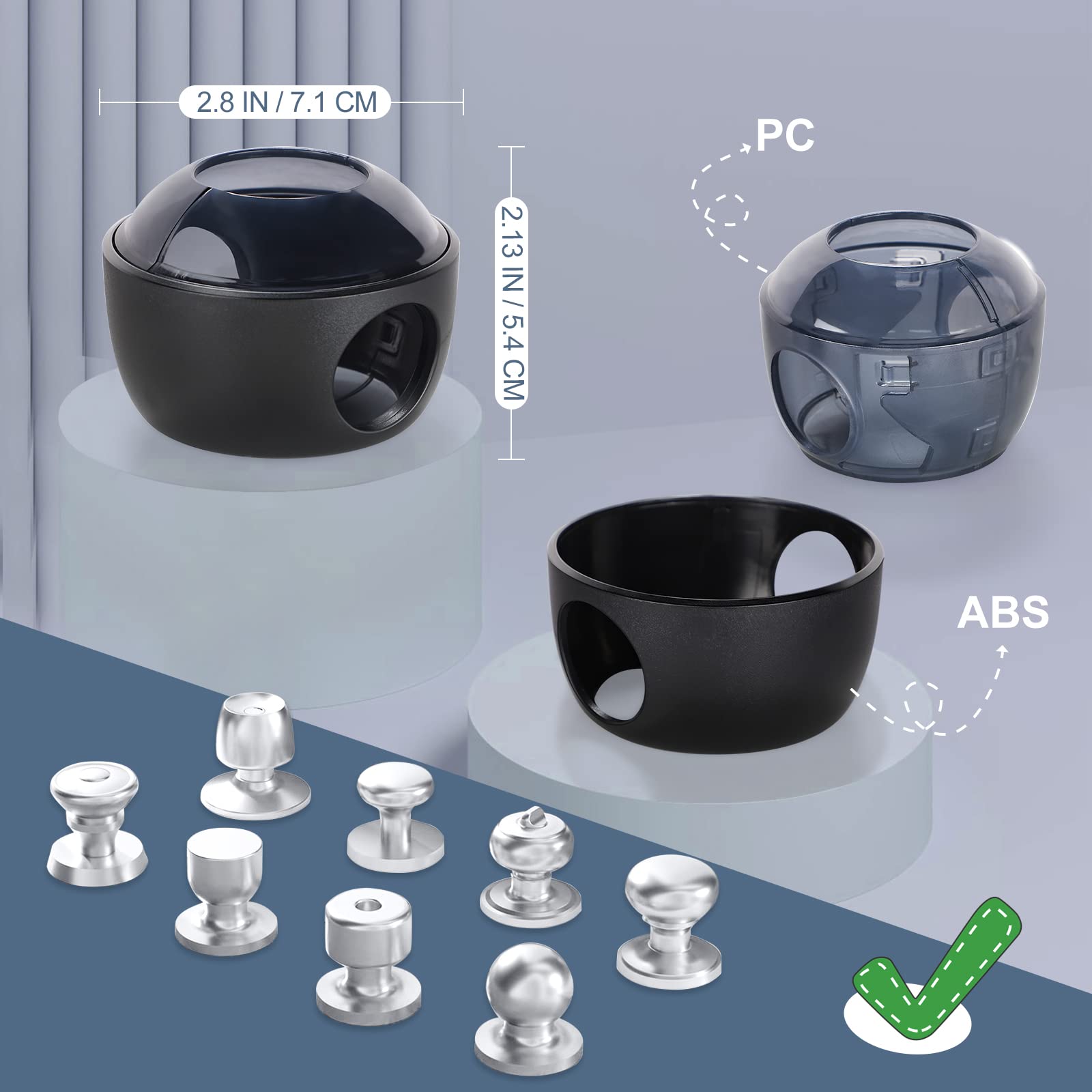 Child Proof Door Knob Covers - 4 Pack Clear Black for Baby Safety at Home