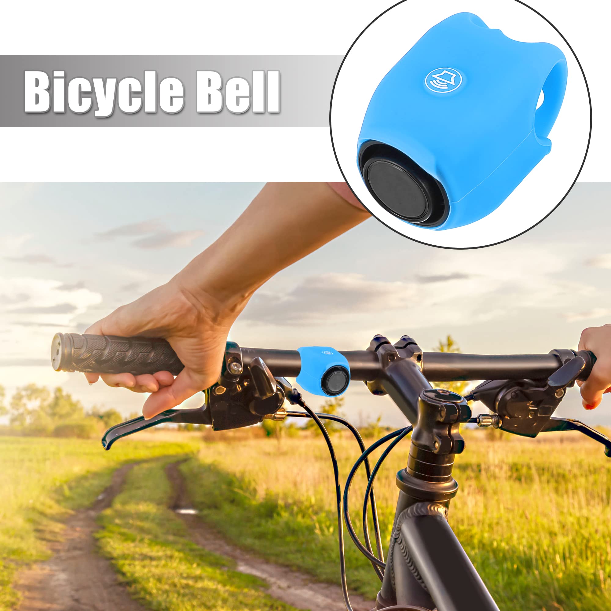 X AUTOHAUX Rechargeable Electric Bike Bell - Loud Cycling Horn for Mountain & Road Bikes - Waterproof Silicone Bicycle Bell - Perfect for Commuting, Trail Riding & Urban Cycling Safety