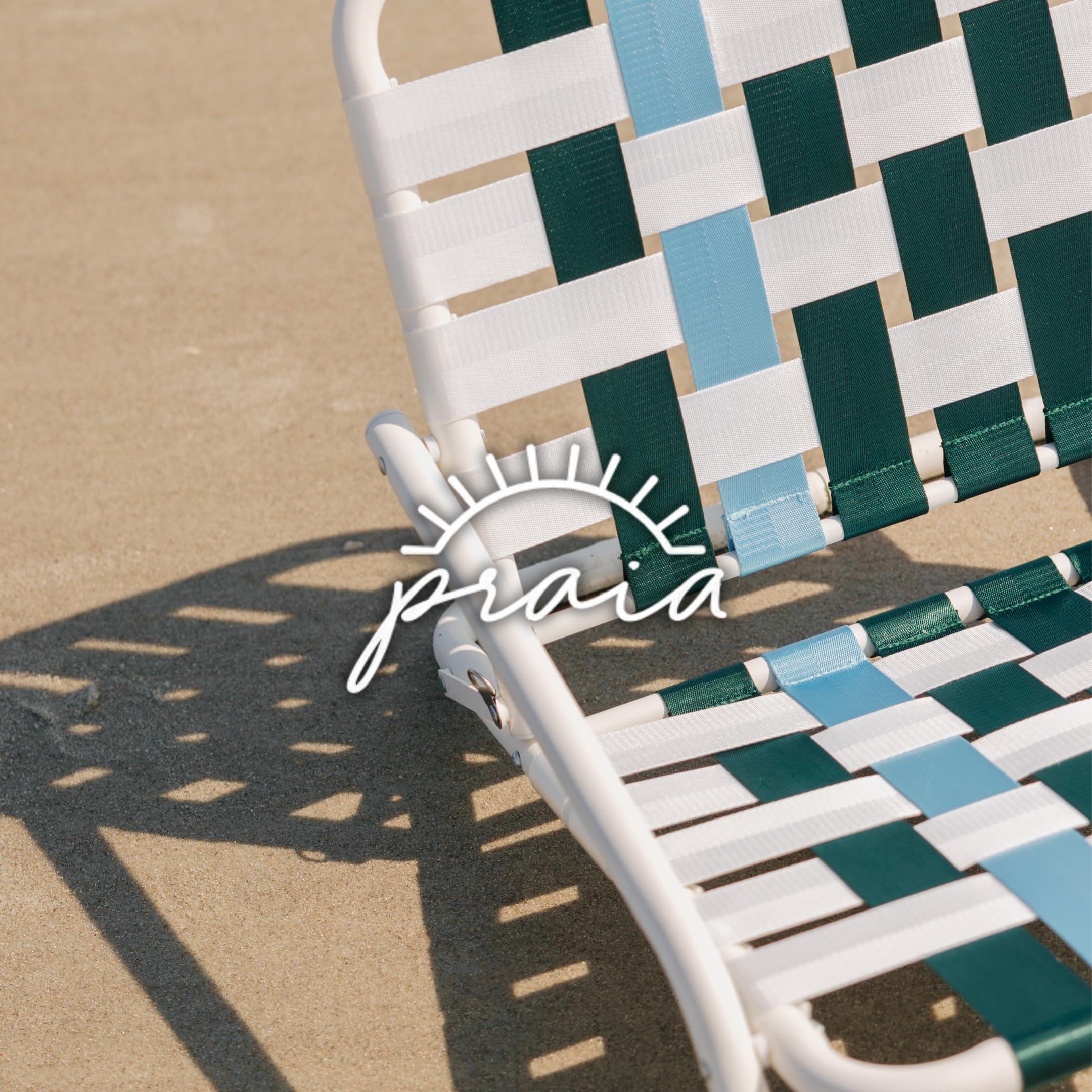 **The Praia Beach Chair - Ultra Lightweight & Durable Foldable Beach Chair for Travel, Camping, Picnics - Portable, Low Profile, Comfortable Retro Design for Outdoor Relaxation**