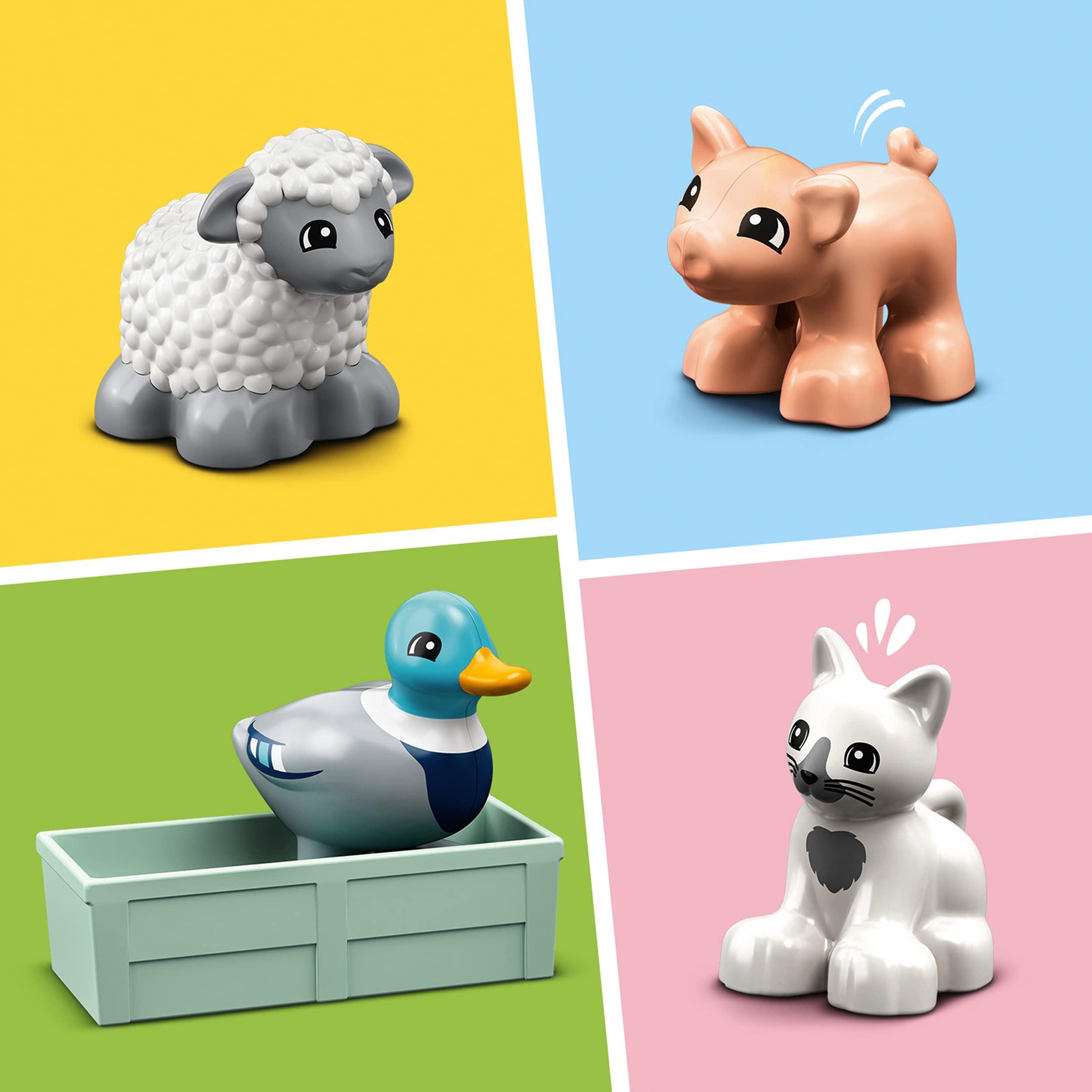 LEGO 10949 Duplo Town Farm Animals Toy for Toddlers Ages 2+ with Animal Figures – Educational Building Blocks for Preschoolers & Fun Farm Playset for Kids