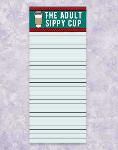 Adult Sippy Cup Shopping List Pads - Reusable & Spill-Proof Notepads for Grocery Lists, Errands & Daily Reminders - Perfect for Seniors, Special Needs & Home Organization