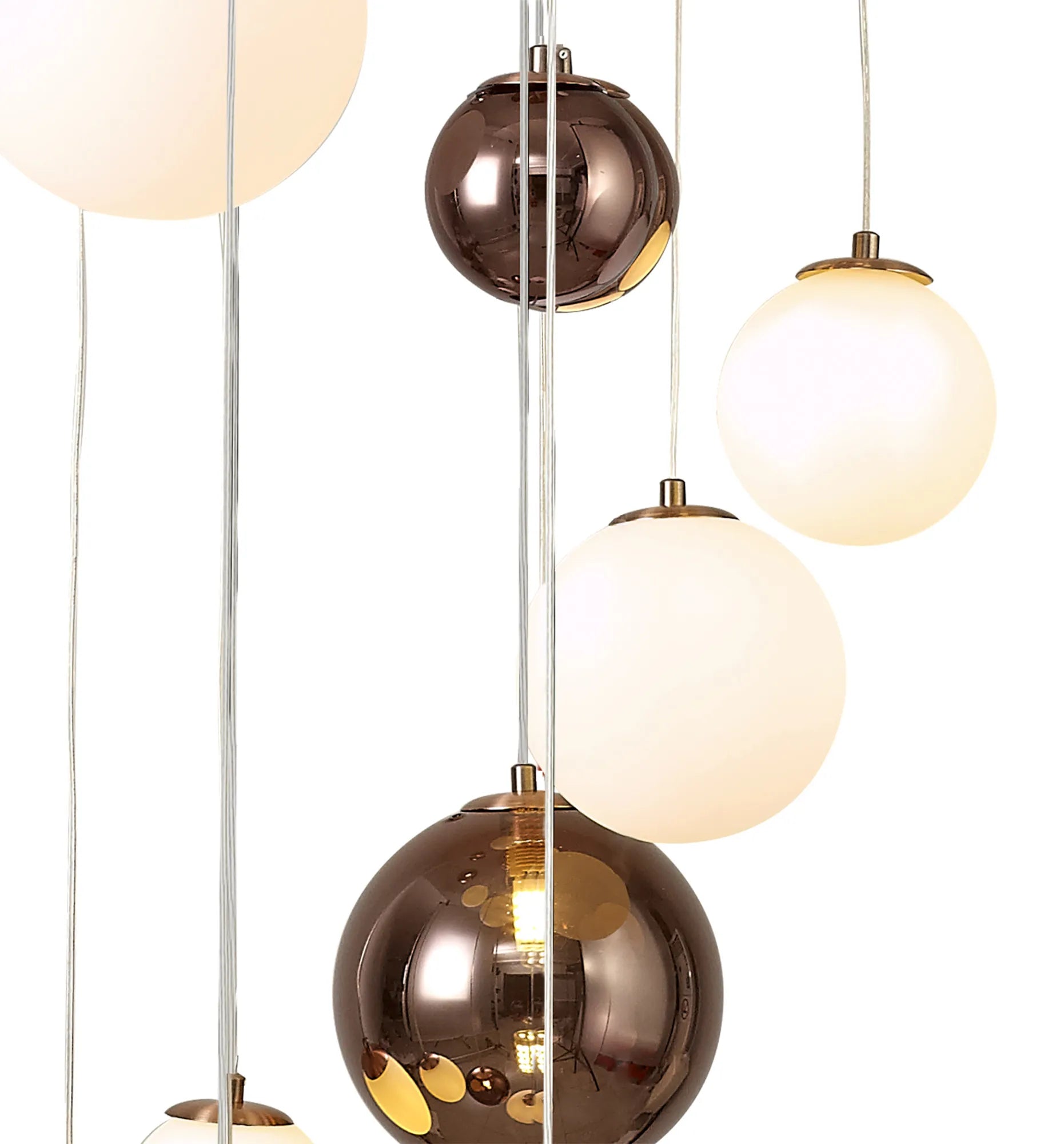 60cm Austin Glass Pendant Light with 16 G9 Bulbs - Modern Hanging Fixture for Kitchen Island, Dining Room, and Living Room Lighting