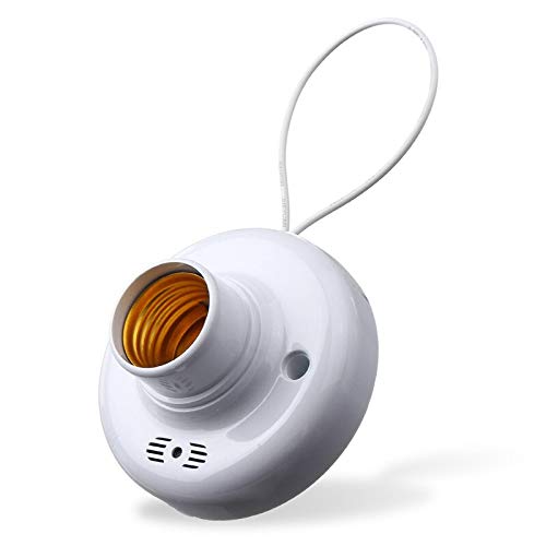 E27 Lamp Base Socket with Auto Delay & Sound Control - Light Sensor Switch Holder PC Material 10A 110-240V - Perfect for Bedroom, Living Room & Smart Home Lighting