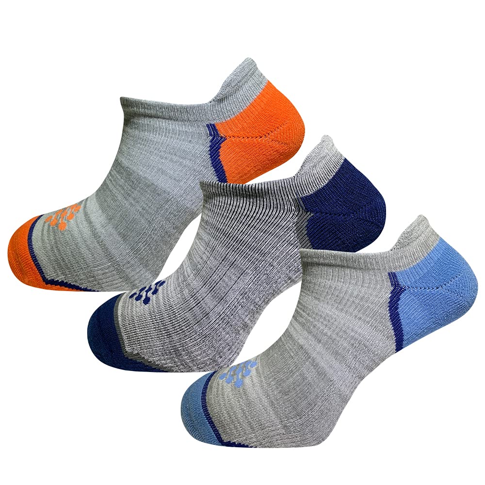 Men's No Show Socks - Breathable Running Socks with Compression & Infrared Technology - 3 Pairs Pack for Athletic Performance & Daily Comfort