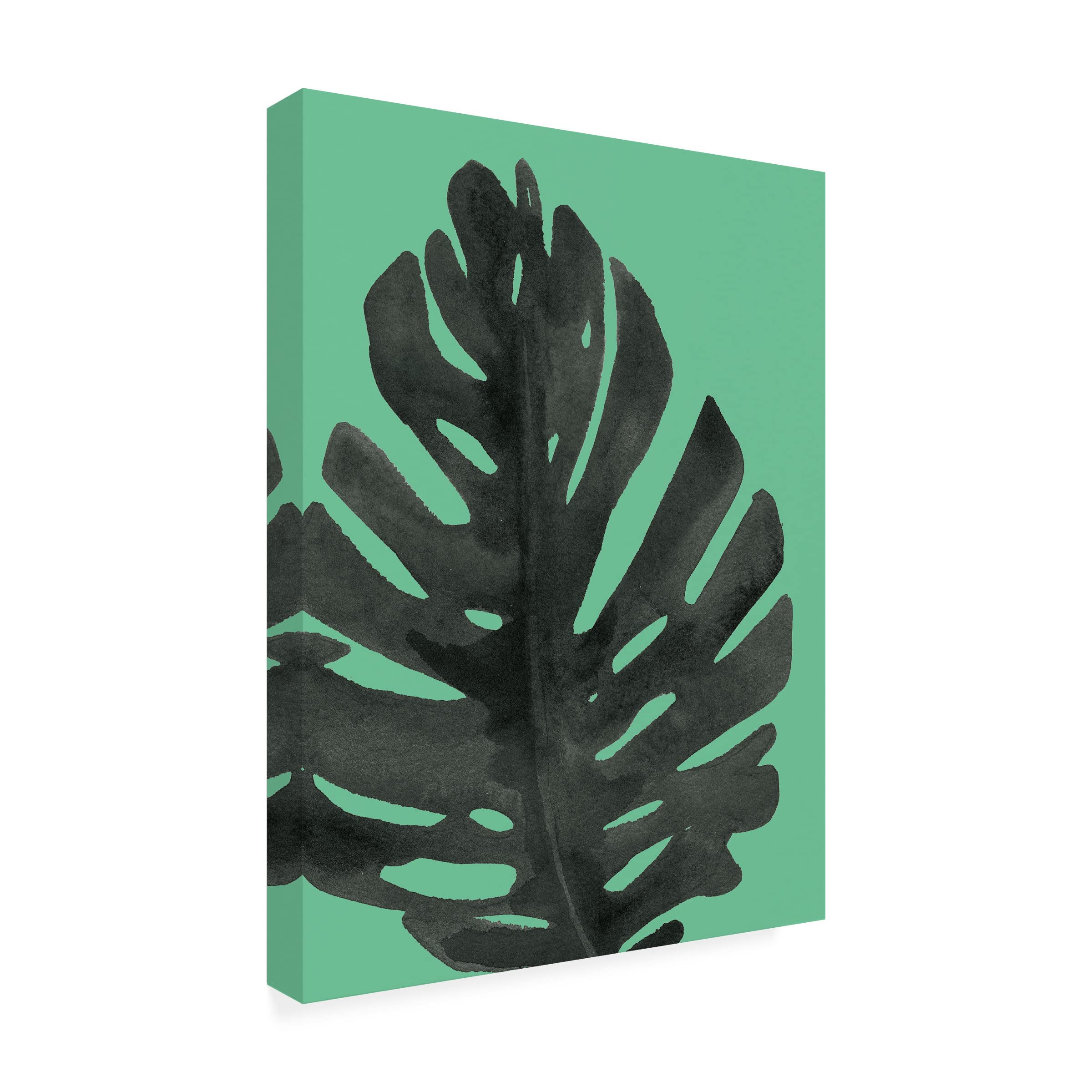 Trademark Fine Art 'Tropical Palm I Green' Canvas Wall Art Print by Wild Apple - Vibrant Beach Decor for Living Room, Bedroom & Office