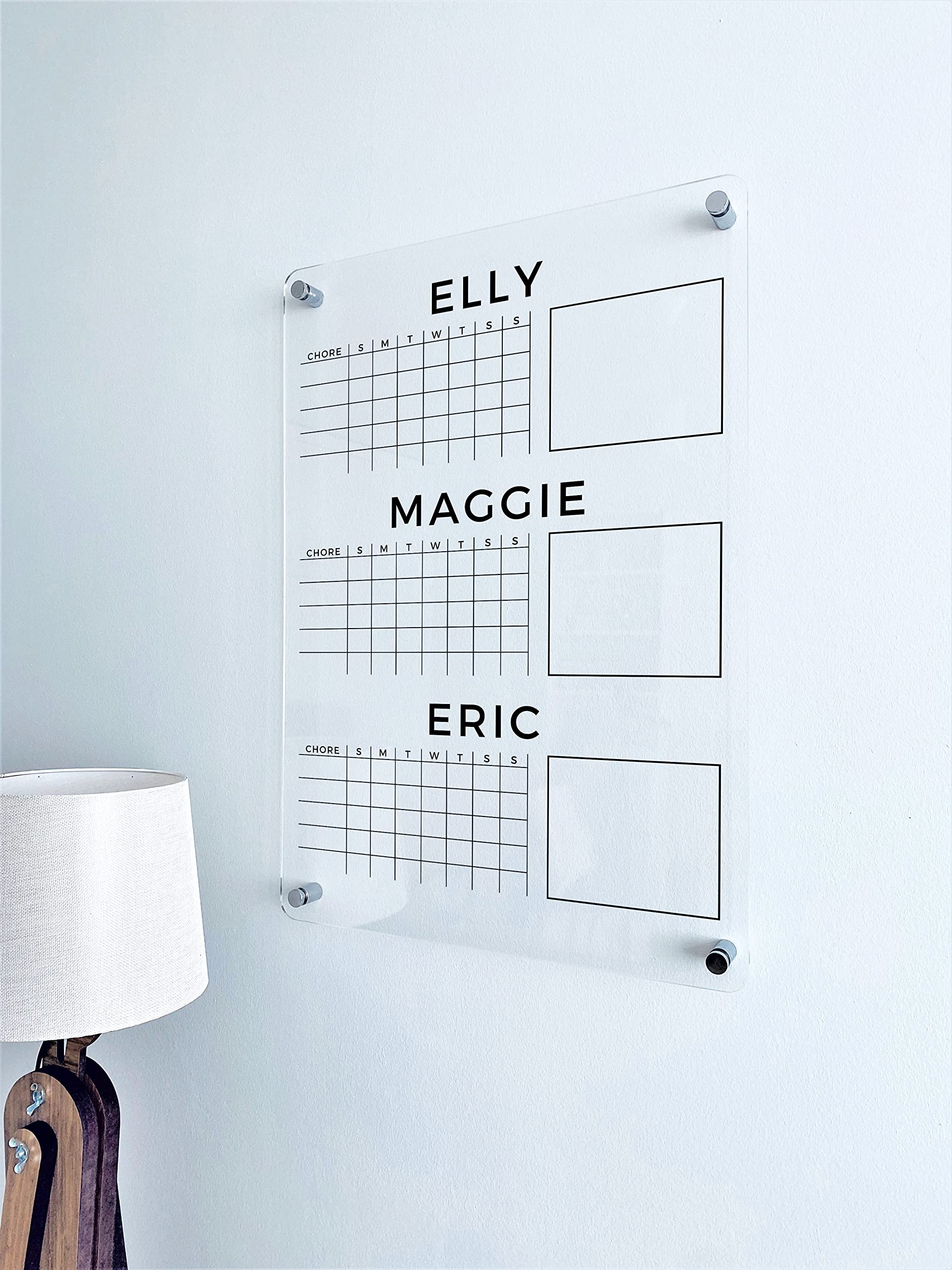 Personalized Dry Erase Chore Chart for Kids - Motivational Reward & Goal Tracking Board, Weekly/Monthly Family Planner & Habit Tracker (18
