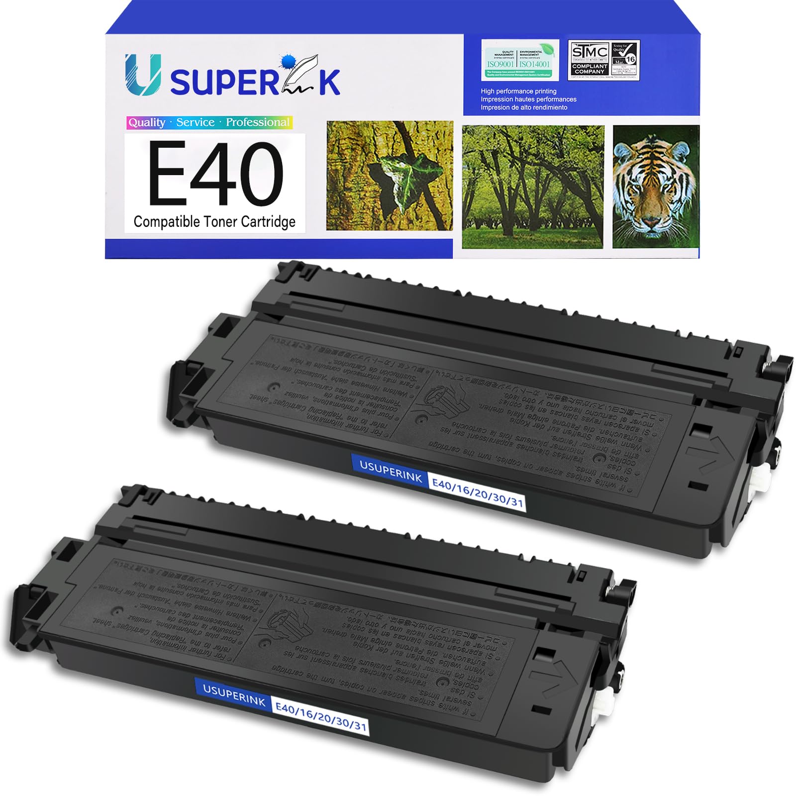 2 Pack Black Toner Cartridge Compatible for Canon E40/E30/E31/E16/E20 (1491A002AA) - Works with PC-170, PC-940, PC-795, PC-950, PC-745, PC-980 Printers & Copiers - Ideal for Office, Home & Business Printing Needs