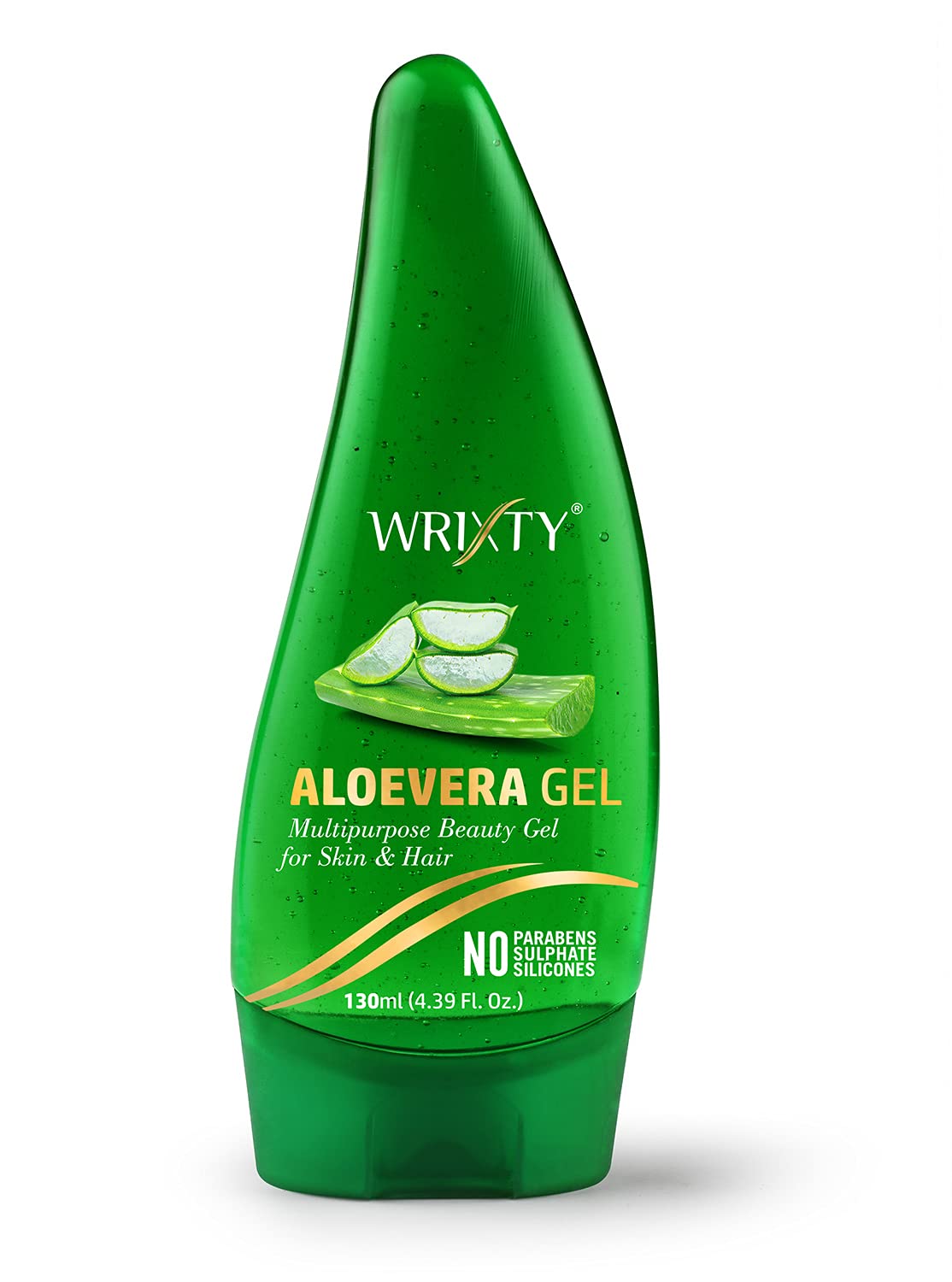 Wrixty Aloe Vera Gel for Face, Skin & Hair Care - 100% Natural, Paraben-Free, Silicone-Free, No Mineral Oil or Synthetic Fragrance - 130ml | Hydrating Moisturizer for Dry Skin, Sunburn Relief & Hair Conditioning