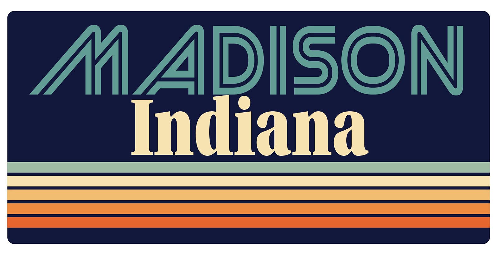 Madison Indiana 5 x 2.5-Inch Retro Fridge Magnet - Vintage Souvenir & Decorative Refrigerator Magnet for Home, Office, or Gift