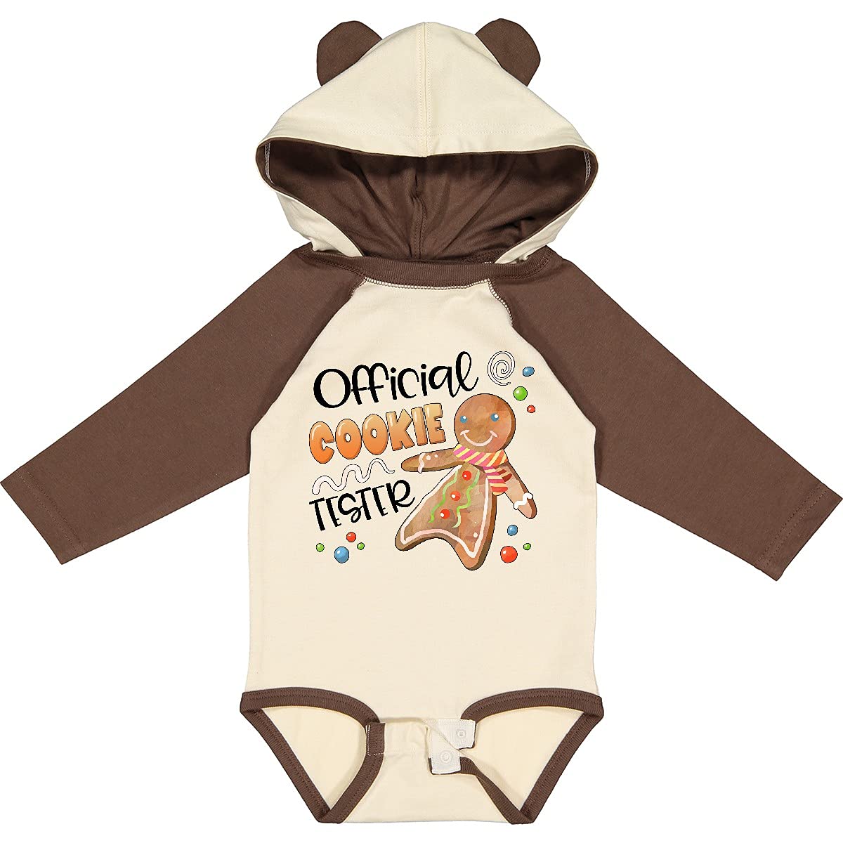 Inktastic Official Cookie Tester Cute Gingerbread Long Sleeve Baby Bodysuit - Perfect for Christmas, Holiday Photos & Family Matching Outfits