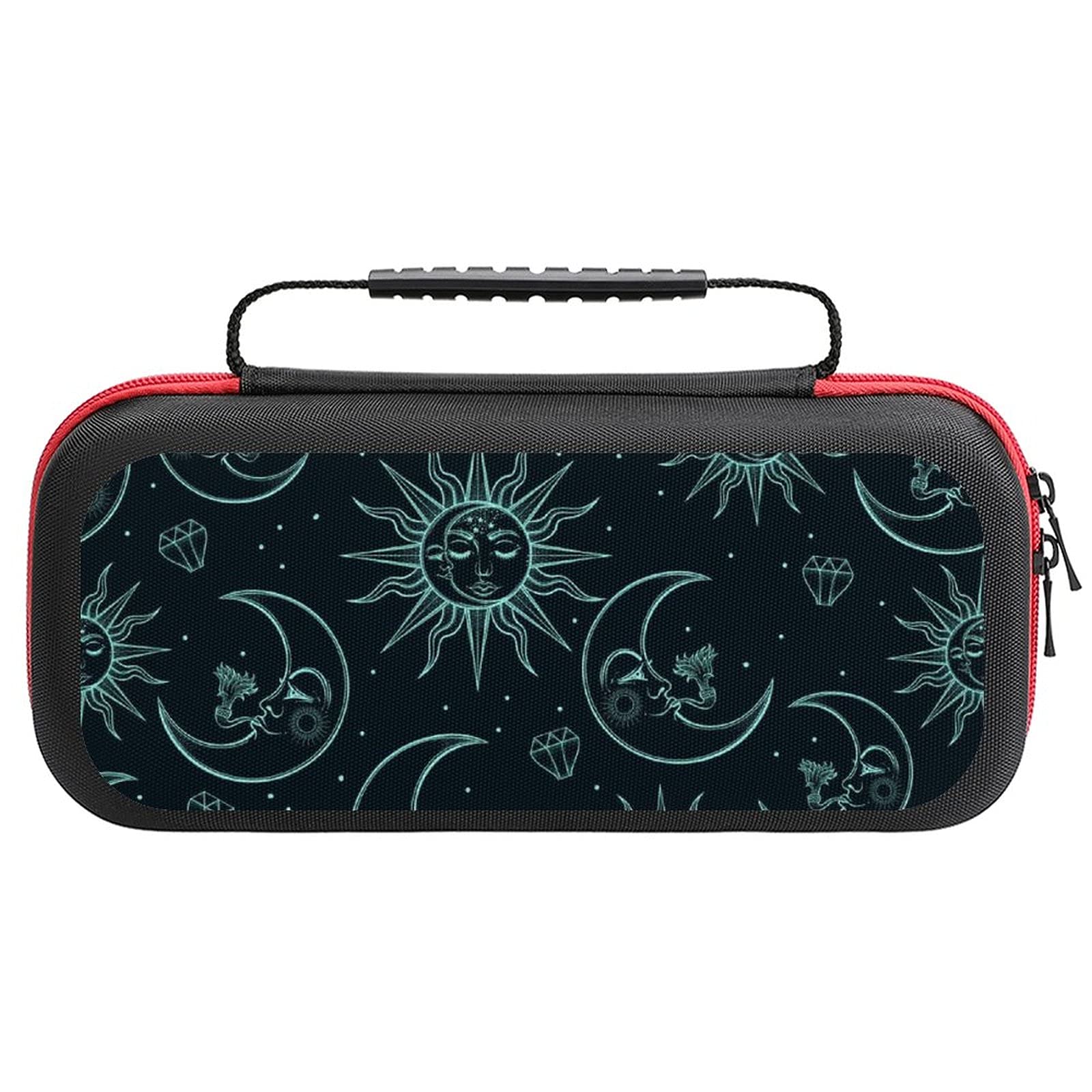 Nintendo Switch Lite Travel Case - Sun Moon Stars Print Portable Storage Bag for Switch Lite & Accessories | Perfect for Gaming On-The-Go