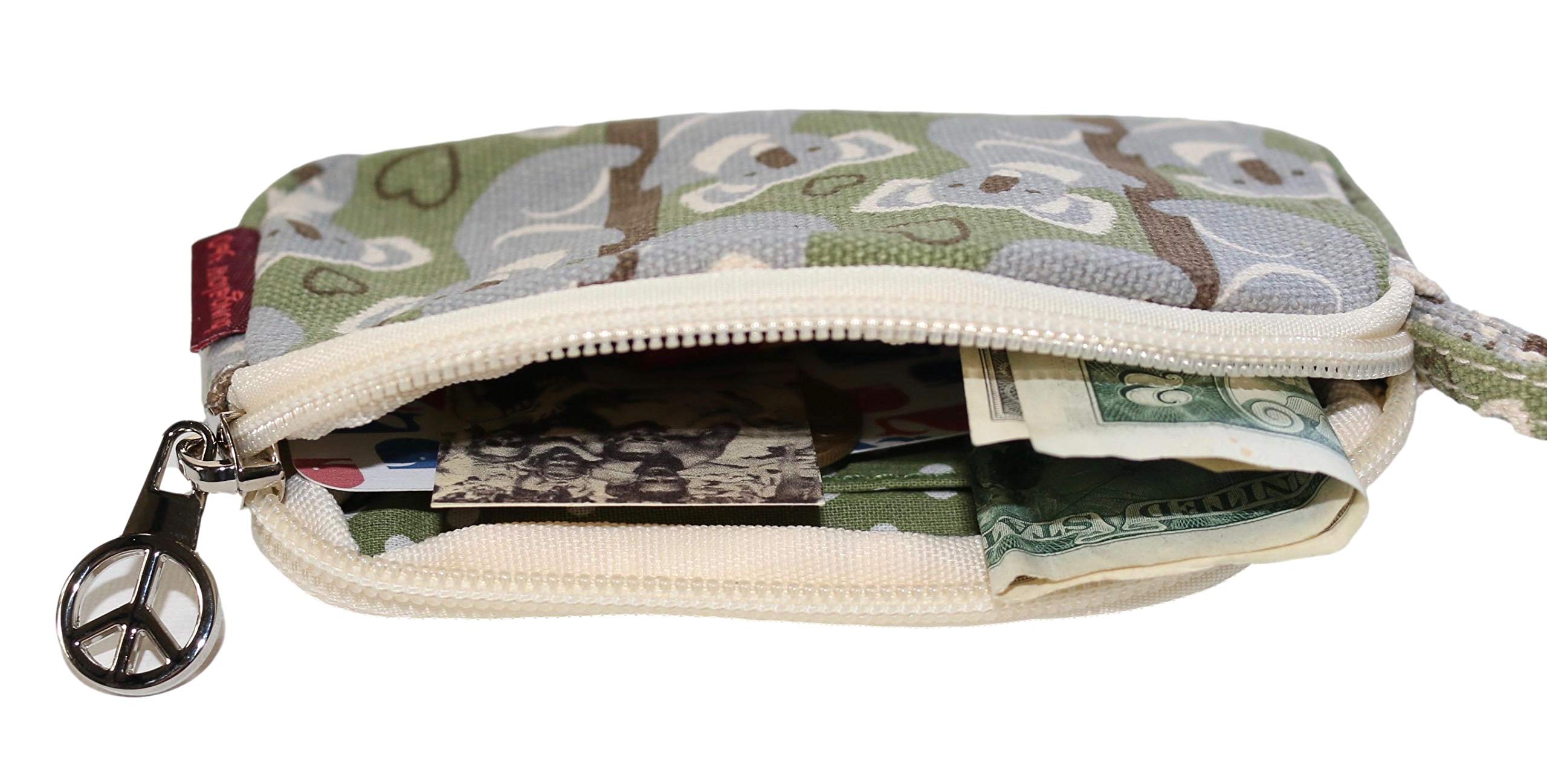 Bungalow 360 Canvas Clutch Coin Purse - Cute Koala Bear Design - Small Wallet for Women - Perfect for Travel, Shopping & Everyday Use
