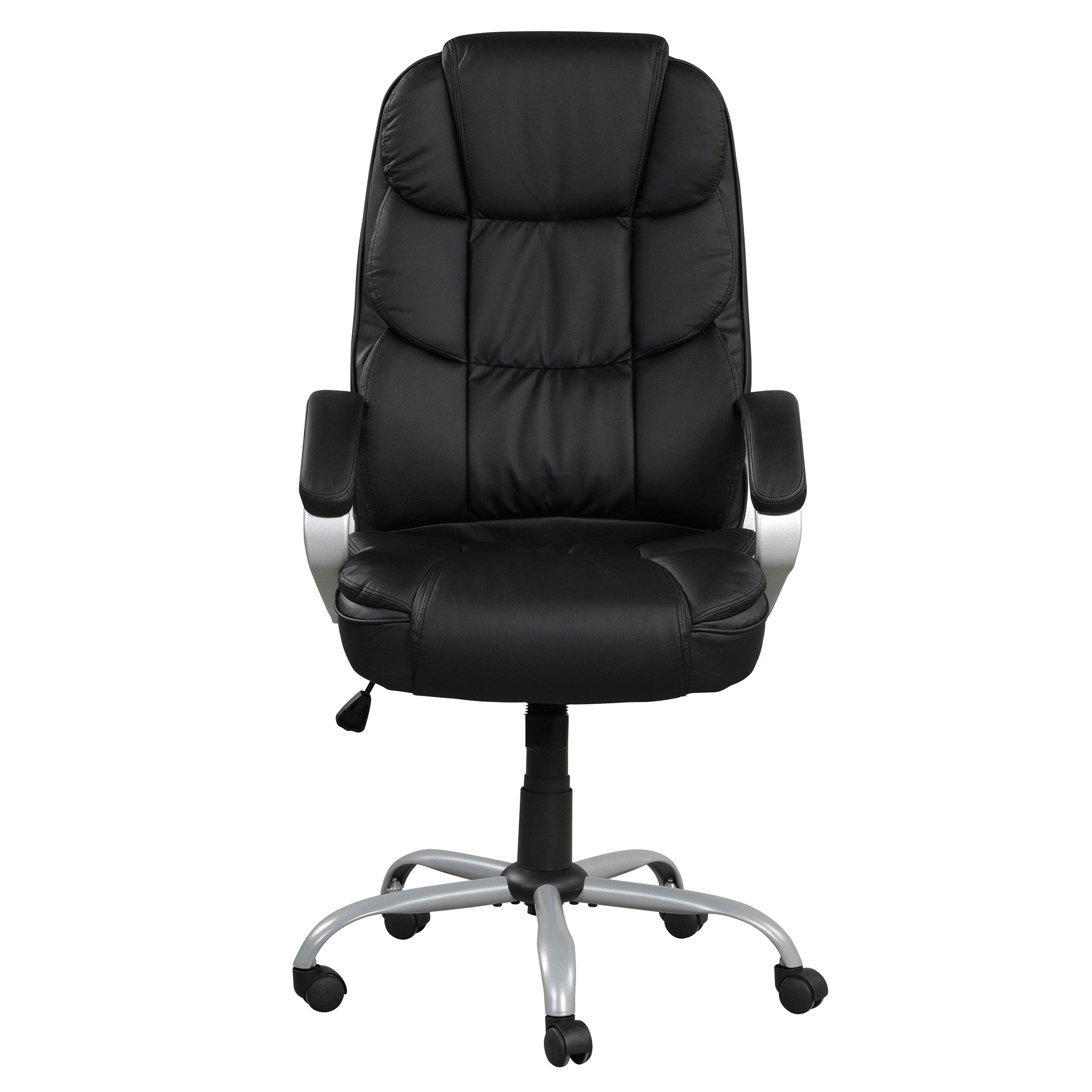Sealy Kronos Black Faux Leather Swivel Office Chair - Ergonomic Adjustable Task Chair for Home & Office Workspace