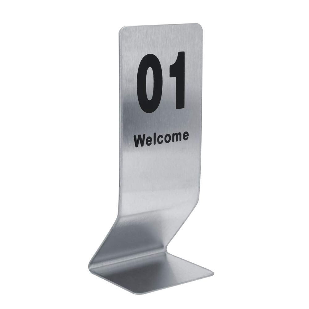 HERCHR Double-Sided Stainless Steel Table Numbers 1-10 | Stackable Metal Number Stands for Restaurants, Cafes, Bars & Weddings | Perfect for Table Marking, Event Seating & Venue Organization