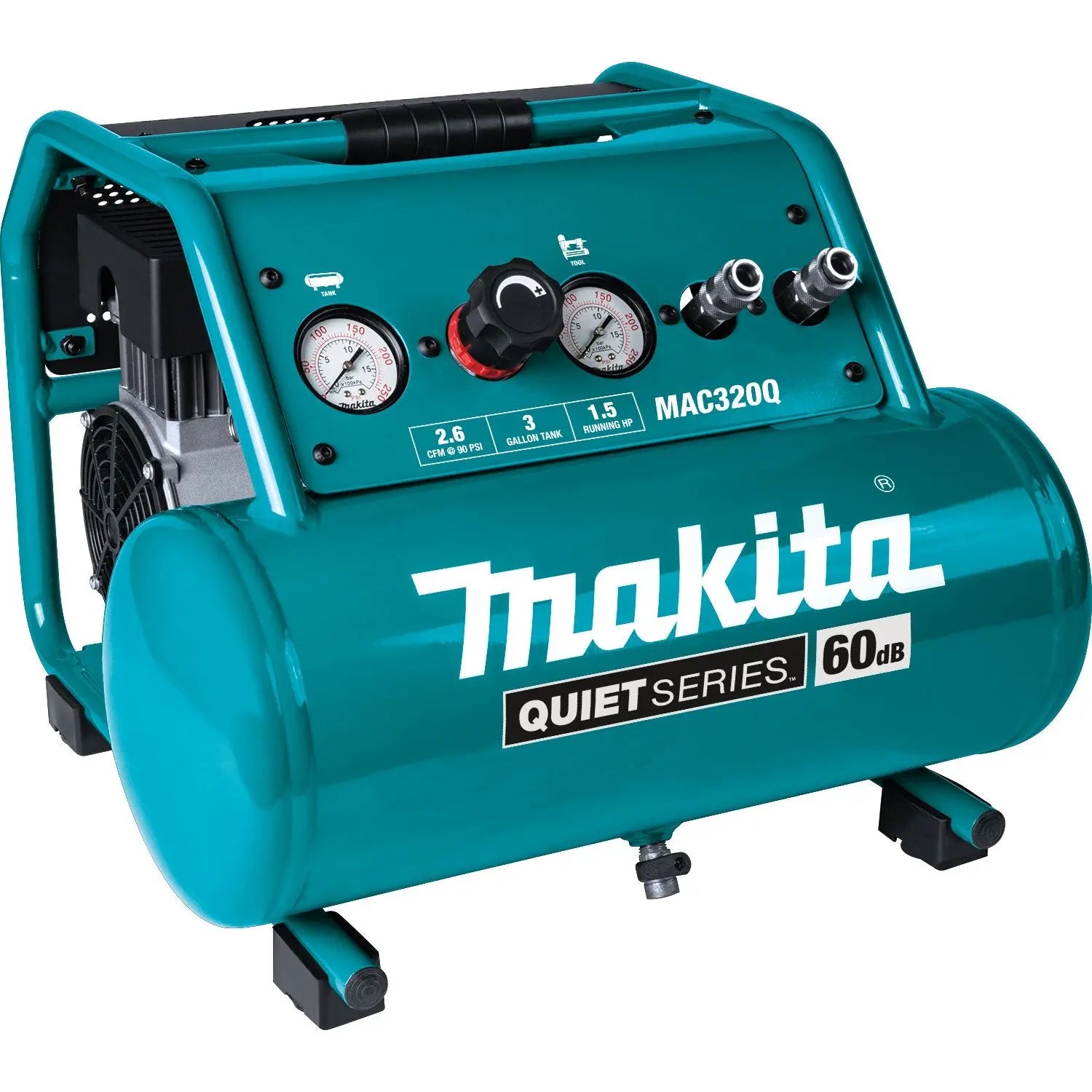 Makita MAC320Q 1.5 HP 1 Gallon Quiet Series Air Compressor - Powerful & Low Noise for Home Workshops, DIY Projects, and Professional Use