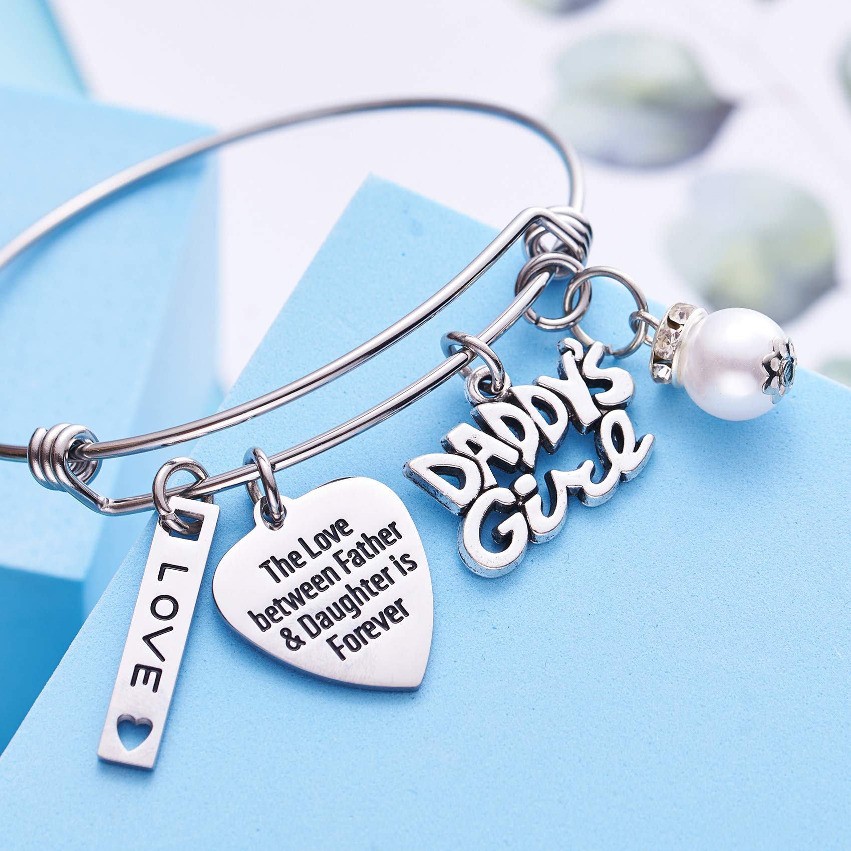 LParkin Love Bracelet for Daughter - Heartfelt Gift from Dad, Birthday Jewelry for Teen Girls - Perfect for Father-Daughter Bonding & Special Occasions