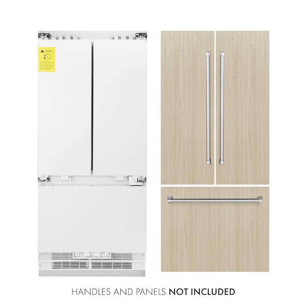 ZLINE 36 Inch 19.6 Cu. Ft. Panel Ready French Door Built-In Bottom Freezer Refrigerator with Water Dispenser and Ice Maker (RBIV 36) - Perfect for Modern Kitchens, Restaurants, and Luxury Homes