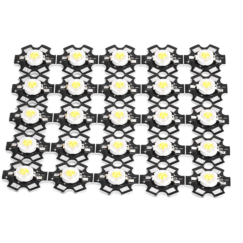 Tonsa White Lamp Bead - 25PCS Integrated Small Chip Light Source for DIY Lamps, Flashlights, and Home Decor (20000-25000K, White Light with Plate)