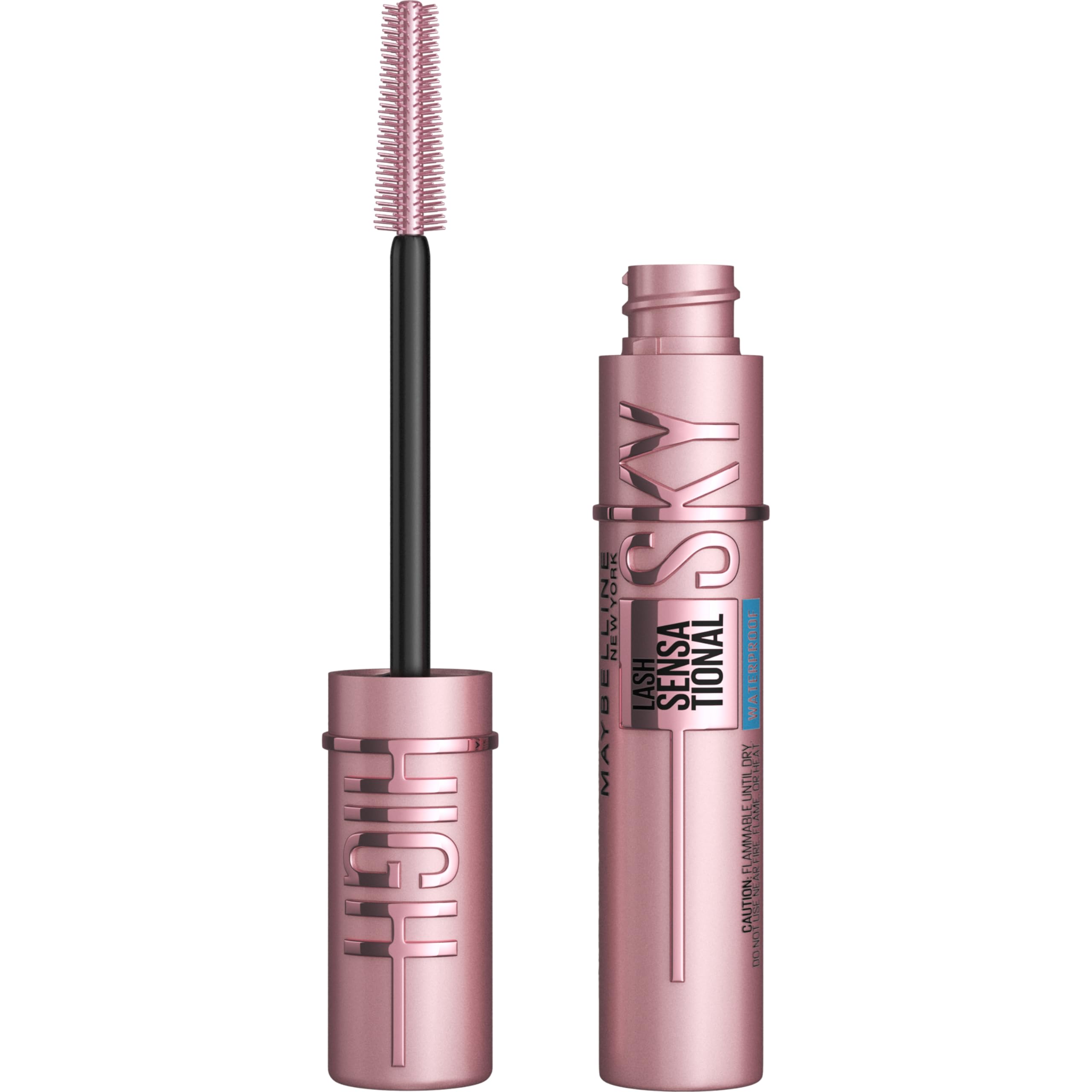 Maybelline Lash Sensational Sky High Waterproof Mascara - Volumizing, Lengthening & Defining for Dramatic Lashes | Buildable Formula in Brownish Black | 1 Count | Perfect for Day to Night Makeup Looks