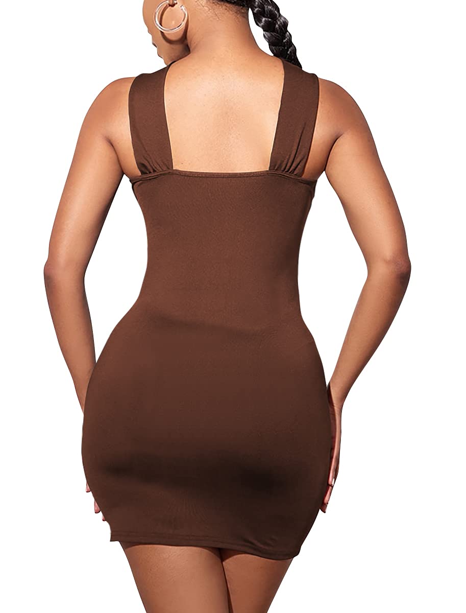 LYANER Women's Sexy Cut Out Crisscross Halter Bodycon Wrap Tank Midi Dress - Perfect for Club, Party, Date Night & Summer Vacation Outfits