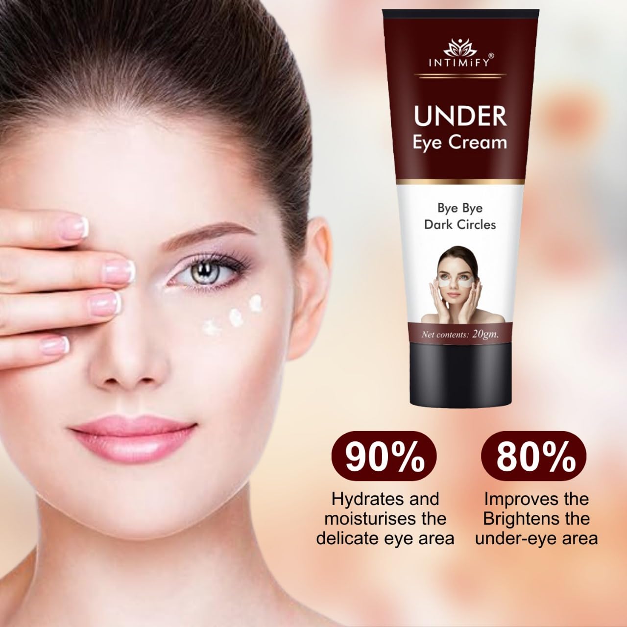 Premium Under Eye Cream for Dark Circles & Wrinkles - 20g Dark Circle Removal Treatment for Women & Men | Hydrating Eye Care Solution for Puffiness, Fine Lines & Fatigue | Day & Night Use for Brighter Eyes