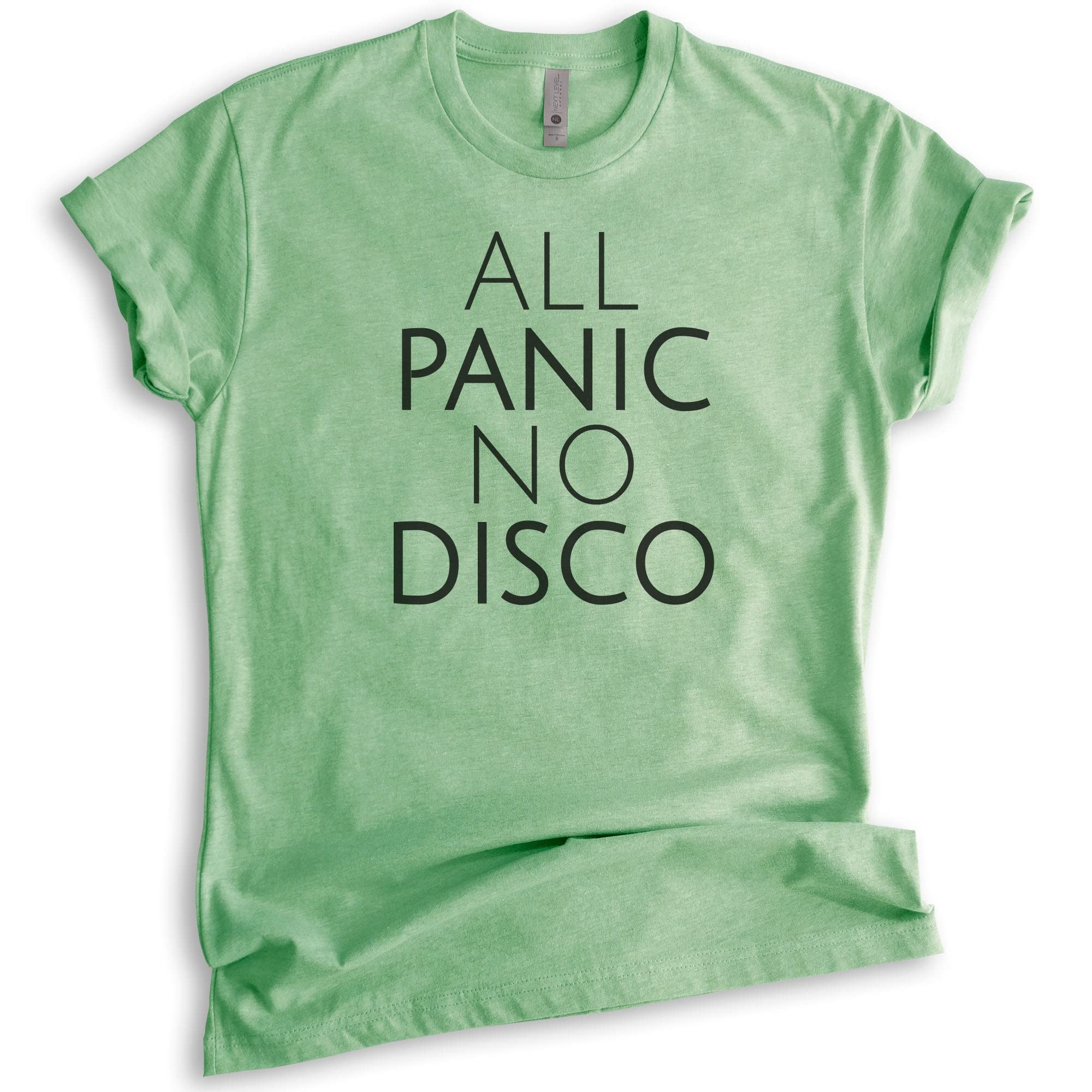 All Panic No Disco Shirt - Unisex Anxiety T-Shirt for Men & Women - Funny Nervous Introvert Graphic Tee - Perfect for Social Events, Parties and Everyday Wear