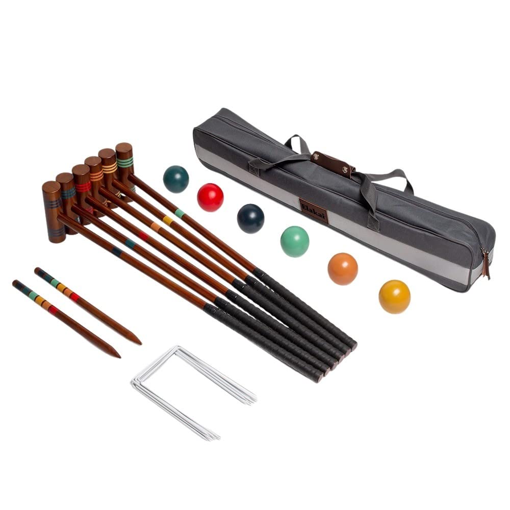Premium 6-Player Croquet Set with Travel Carry Bag - Portable Outdoor Lawn Game for Backyard, Beach, Picnic & Camping - Perfect for Family Gatherings & Parties