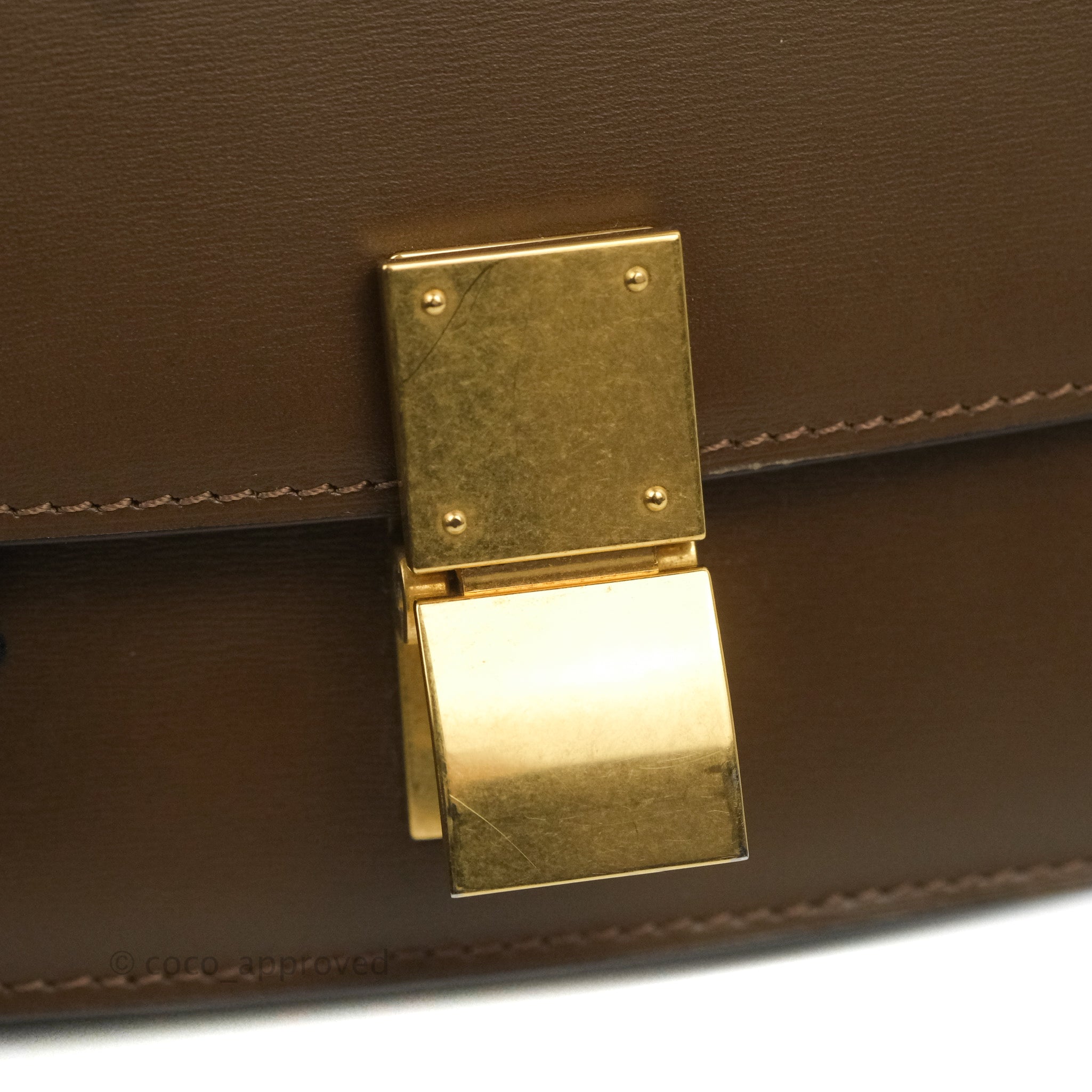 Celine Small Classic Box Flap Bag in Caramel Calfskin Leather - Perfect for Work, Travel & Everyday Luxury
