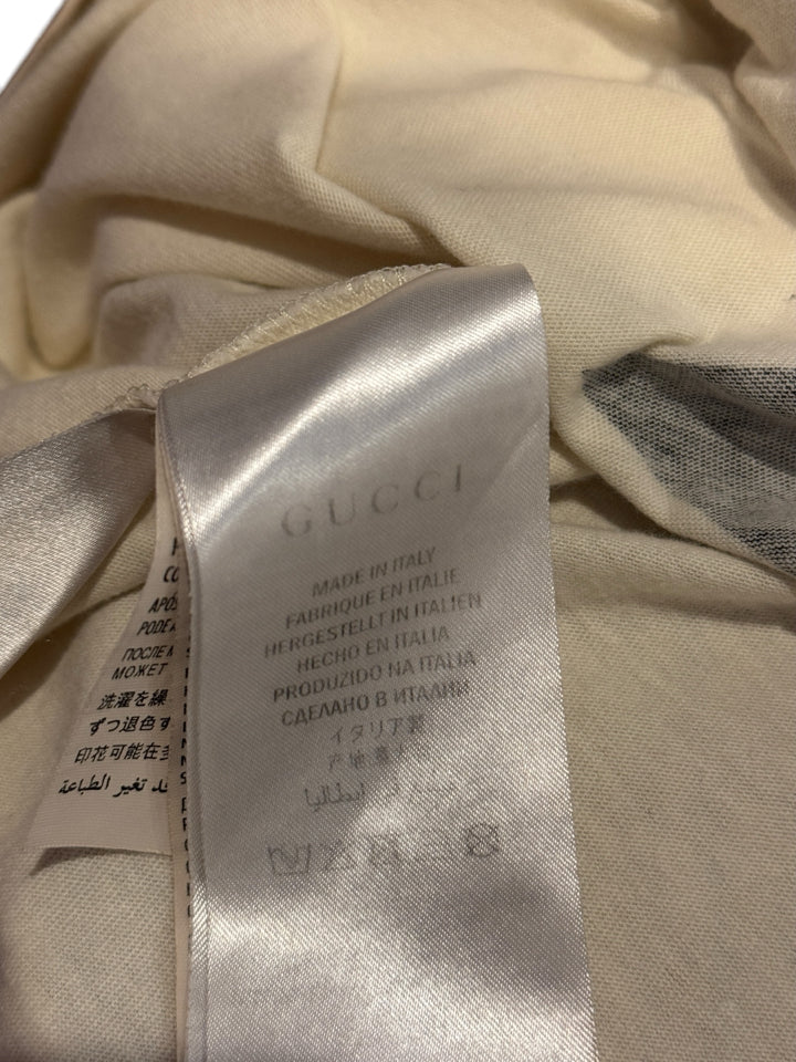 Authentic Gucci Chateau Marmont Women's T-Shirt Size L - Luxury Cotton Casual Top for Date Night & Weekend Outings