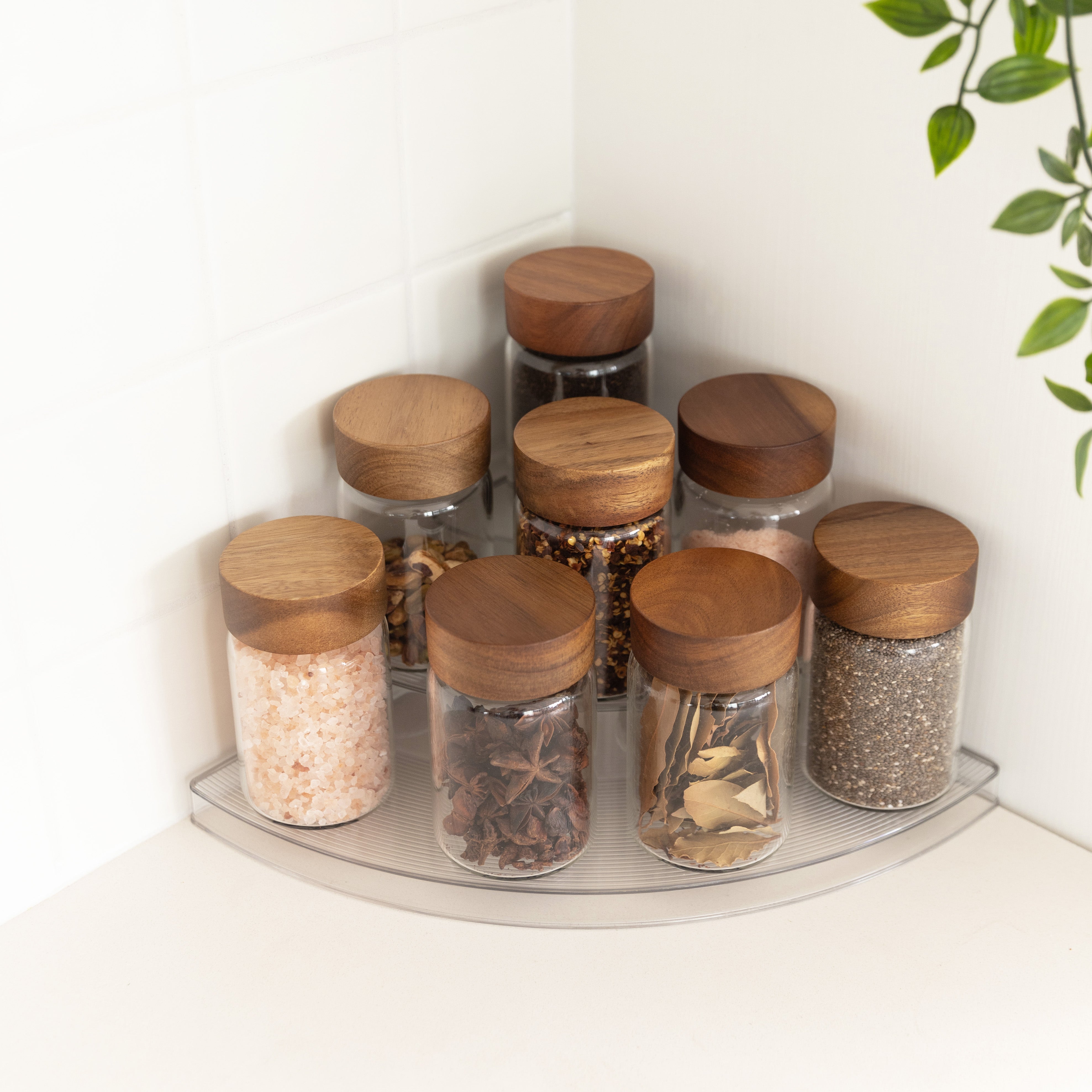 Clear 3 Tier Corner Shelf - Space Saving Bathroom & Kitchen Organizer for Shampoo, Spices & Decor - Perfect for Small Spaces & Clutter-Free Home Organization