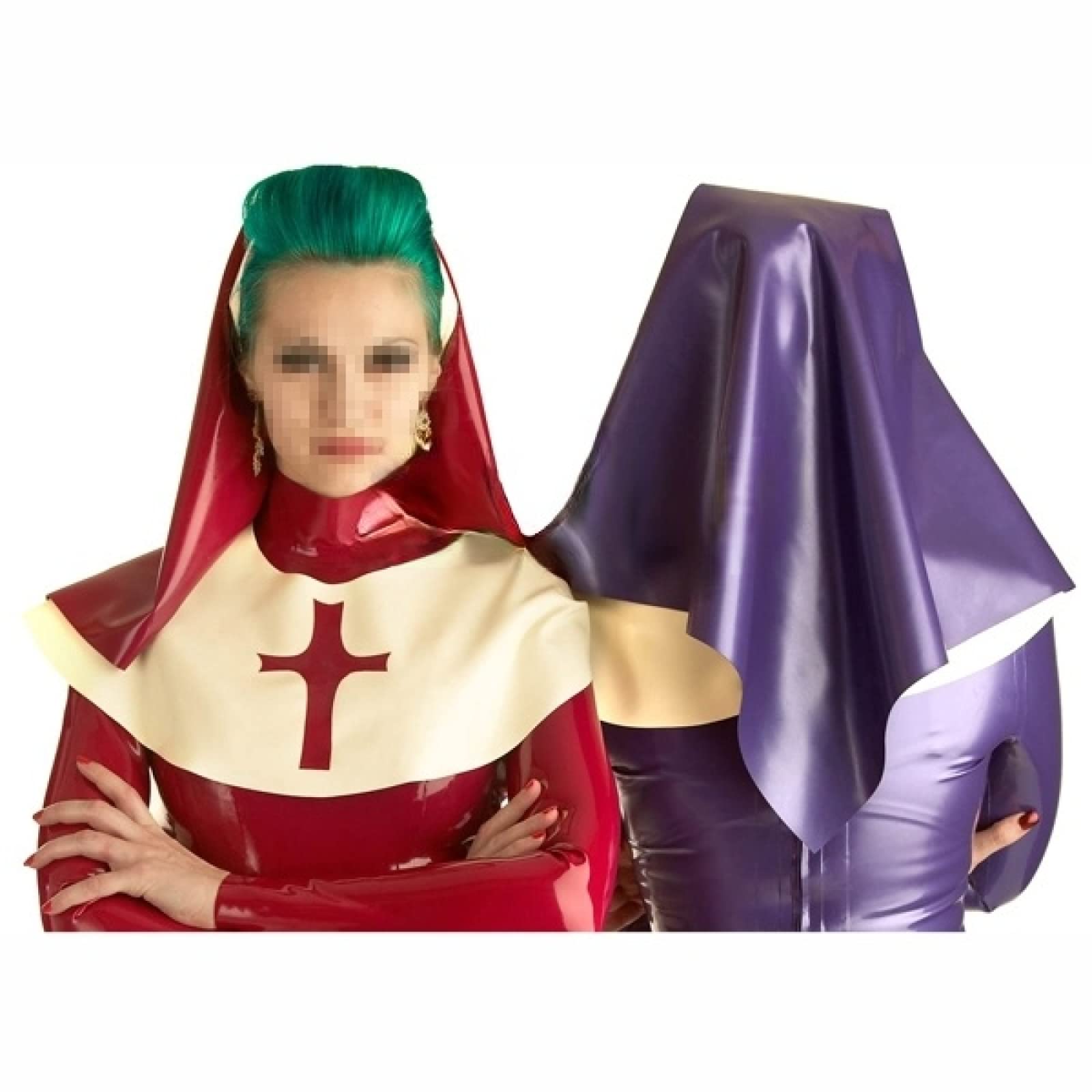 Sexy Latex Nun Costume Dress - Gothic Fetish Outfit for Cosplay, Halloween & Role Play