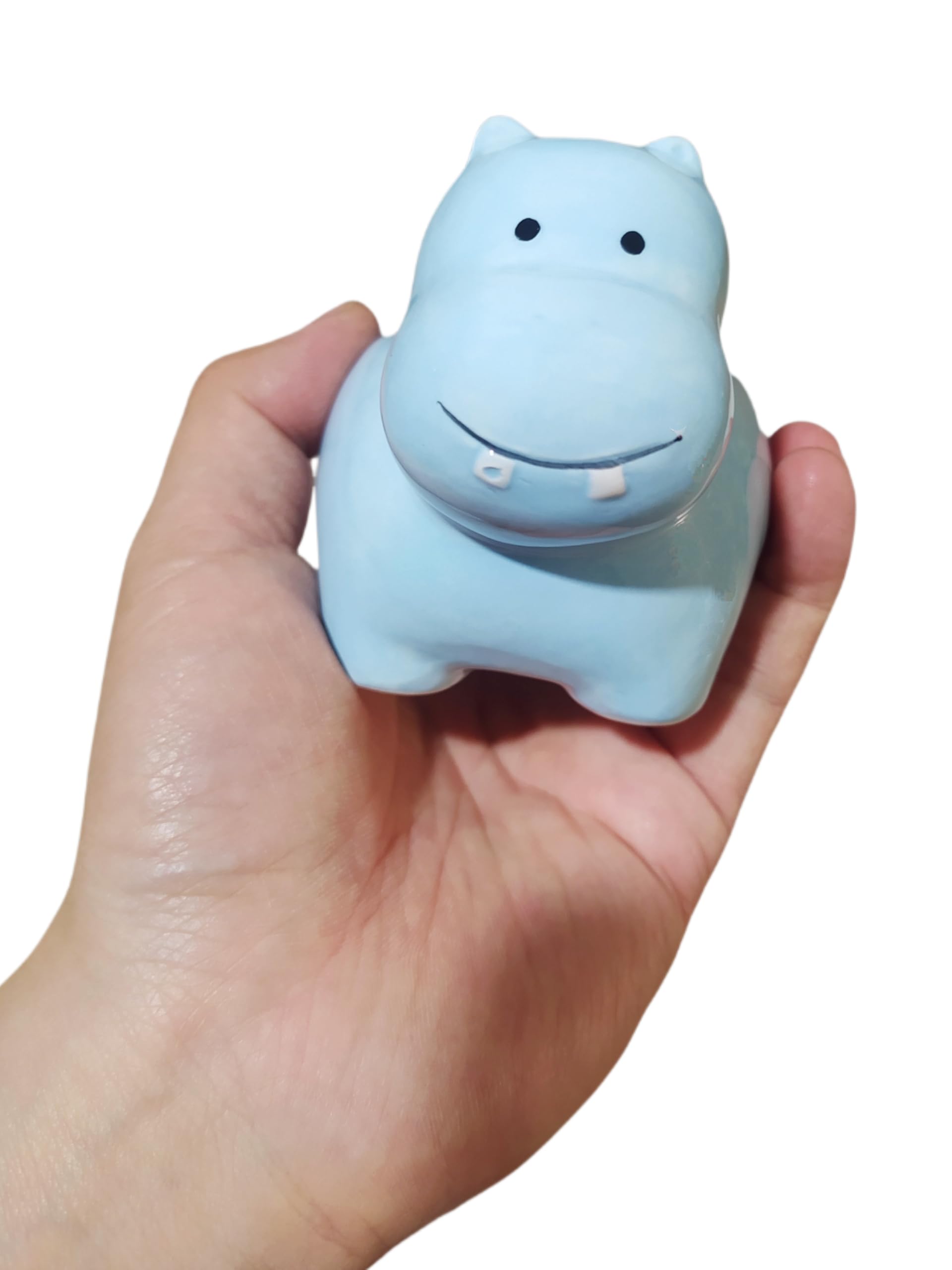 Adorable Hippo-Shaped Ceramic Succulent Planter - Small Cute Animal Flower Pot for Cactus & Plants (Home Decor, Office Desk, Gift Idea)