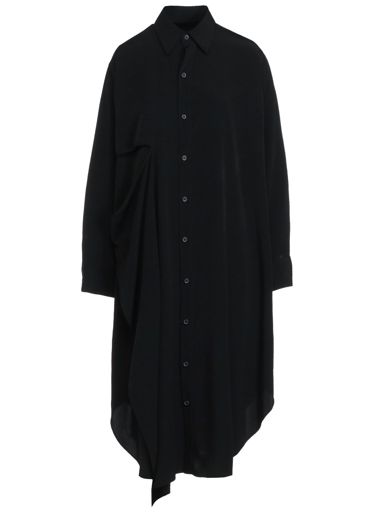 Elegant Crepe de Chine Shirt Dress with Double Tailored Right Front - Perfect for Office Wear & Casual Outings
