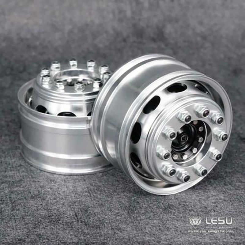 LESU 1/14 Scale RC Wheel Hub Bearing Kit with Hex Brake & Rubber Tires - Replacement Parts for Radio Control Tractor, Truck & Trailer Models - Perfect for DIY Hobbyists & RC Car Enthusiasts - Great for Off-Road Racing, Crawling & Scale Model Building