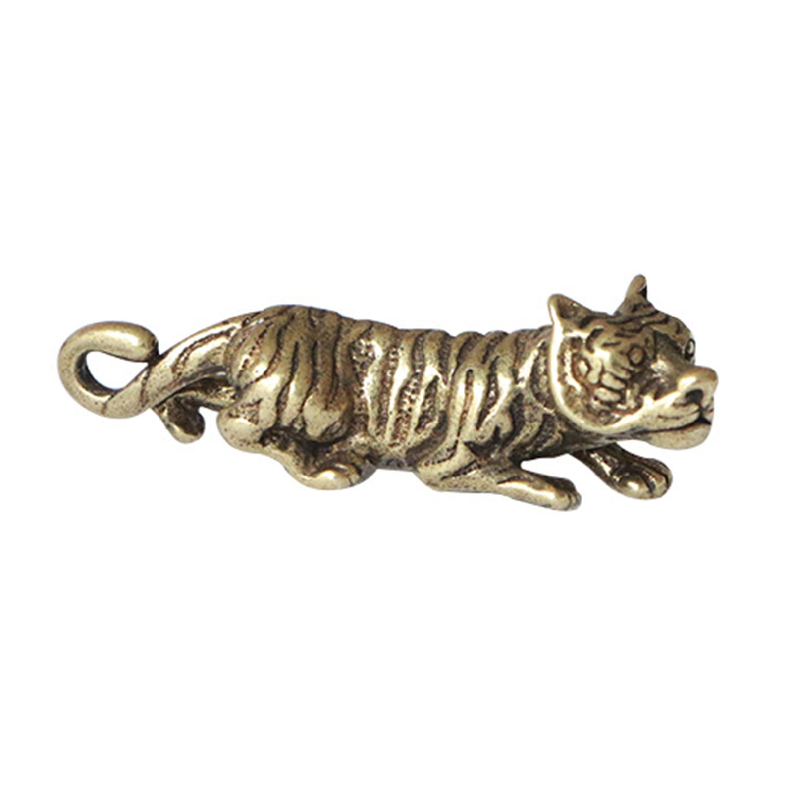 Walbest Brass Tiger Figurine - Handcrafted Retro Lucky Tiger Statue, Exquisite Desktop Decor for Home Office, Feng Shui Gift & Collectible (Small Tiger Ornament) | Perfect for Home Decor, Office Desk Display, Feng Shui Enhancement & Unique Gift Giving