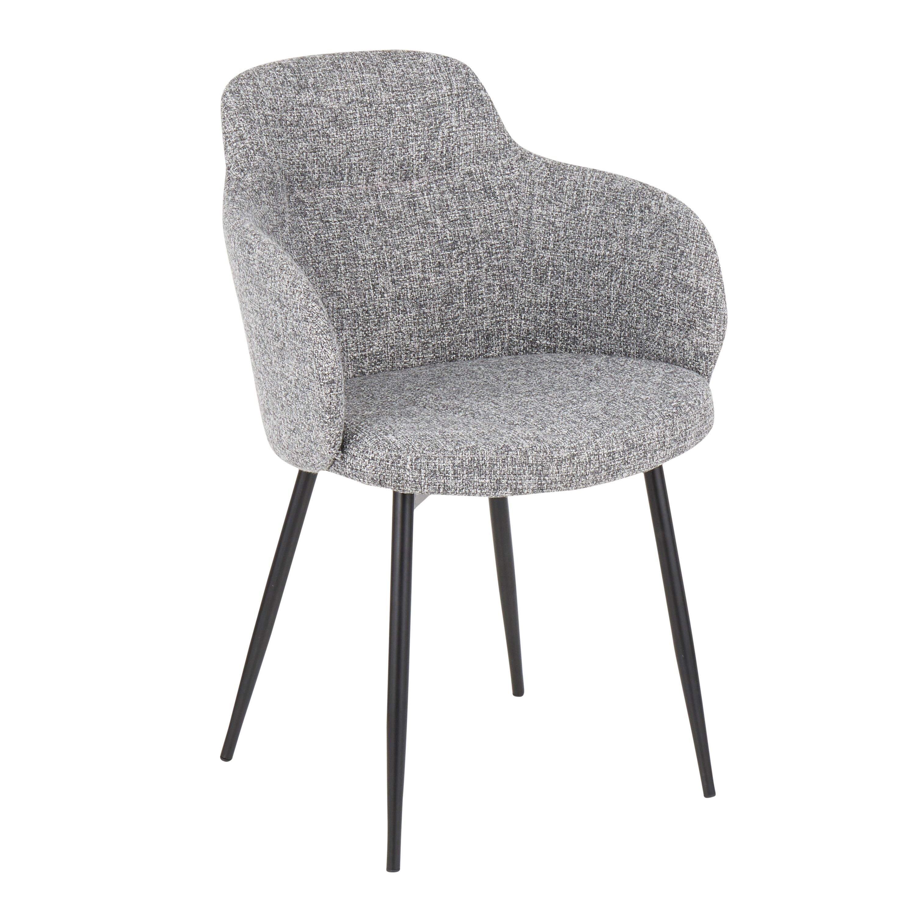 LumiSource Black Metal & Grey Fabric Boyne Industrial Chair - Durable Office & Home Seating for Modern Workspaces & Living Rooms
