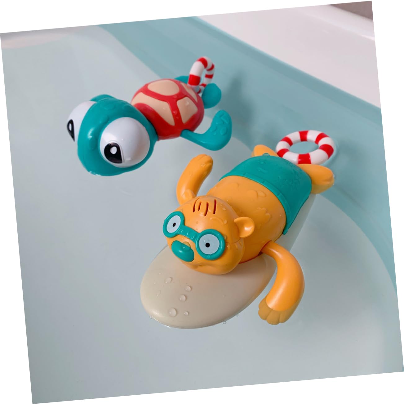 2 Pack Fun Animal Bath Toys for Kids - Cute Rubber Duck & Sea Creature Water Play Set for Bathtime & Pool Fun - Perfect Toddler Bath Time Toys for Sensory Play & Learning