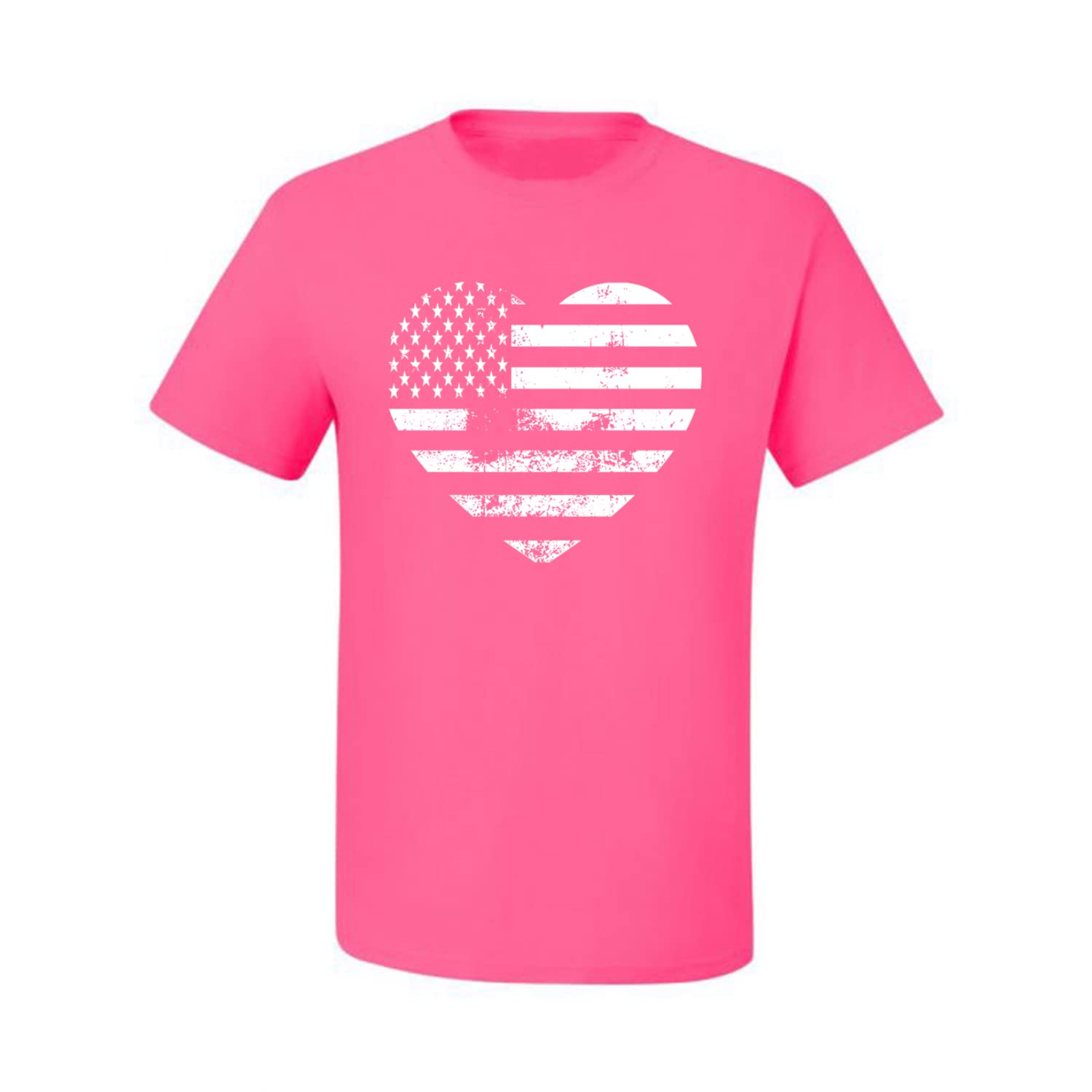 Wild Bobby USA Flag Heart Patriotic Men's Graphic T-Shirt - American Pride Tee for 4th of July, Veterans Day & Casual Wear