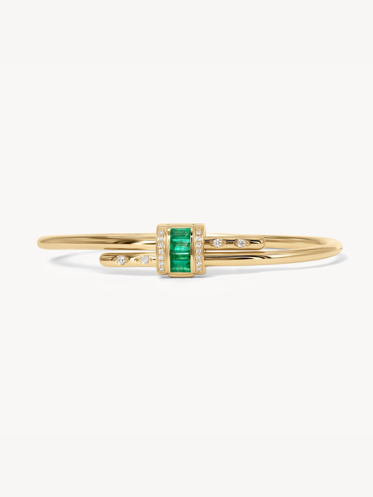 Vaulted Emerald Latch Bracelet - Elegant Green Gemstone Jewelry for Women | Perfect for Parties, Weddings & Special Occasions