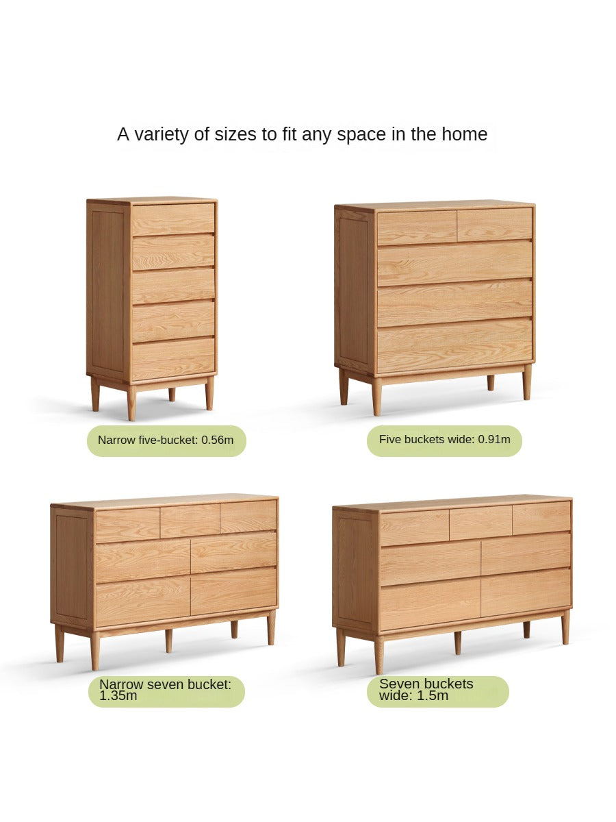 Oak Solid Wood Small Chest of Drawers - 3 Drawer Storage Organizer for Bedroom, Nursery, or Office | Compact Dresser for Clothes, Toys & Home Organization