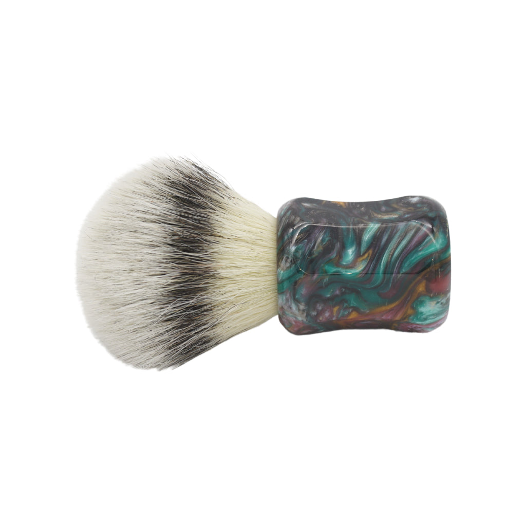 Premium 25mm Mühle STF XLarge Shaving Brush with AP Shave Co. Dark Abalone Resin Handle #173 - Handcrafted by Shavemac for Luxury Wet Shaving & Grooming Rituals