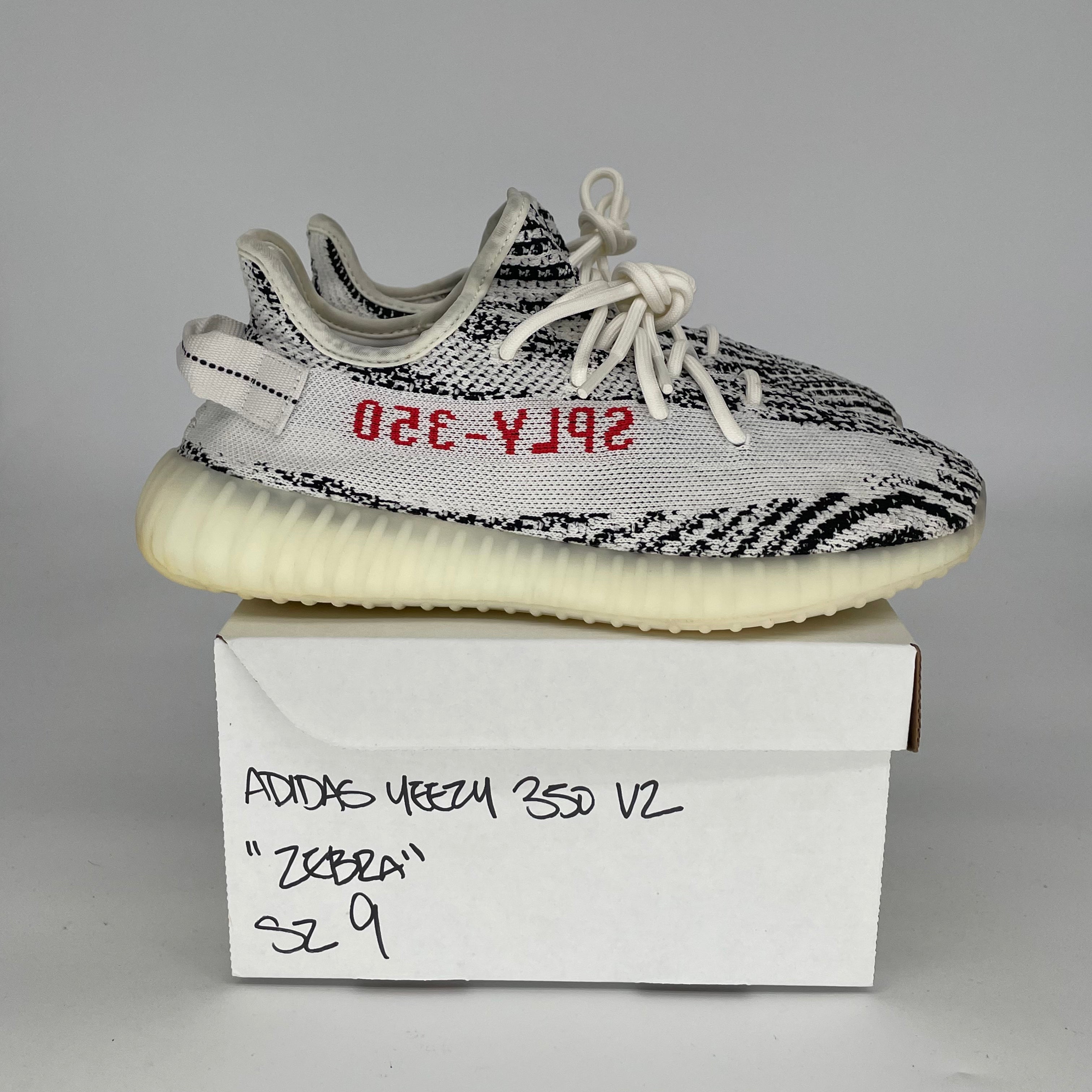 Adidas Yeezy Boost 350 V2 Zebra Sneakers - Men's Size 9 / Women's Size 10.5 (CP9654) | Comfortable Running Shoes for Gym, Casual Wear & Street Fashion