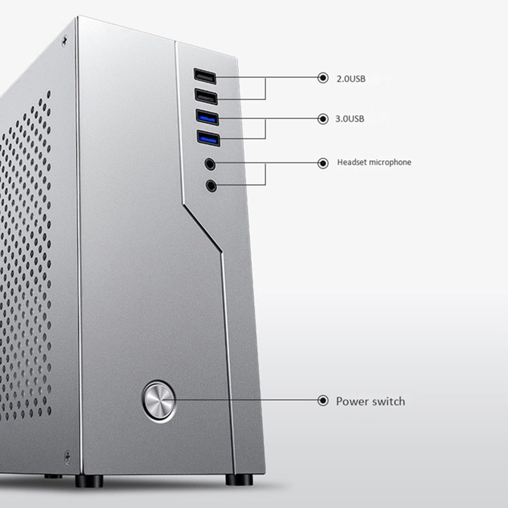 OUHUAN Mini ITX Computer Case - All Aluminum HTPC Single Slot Chassis for Small Form Factor PCs | Compact Desktop Case for Home Theater & Gaming Setups