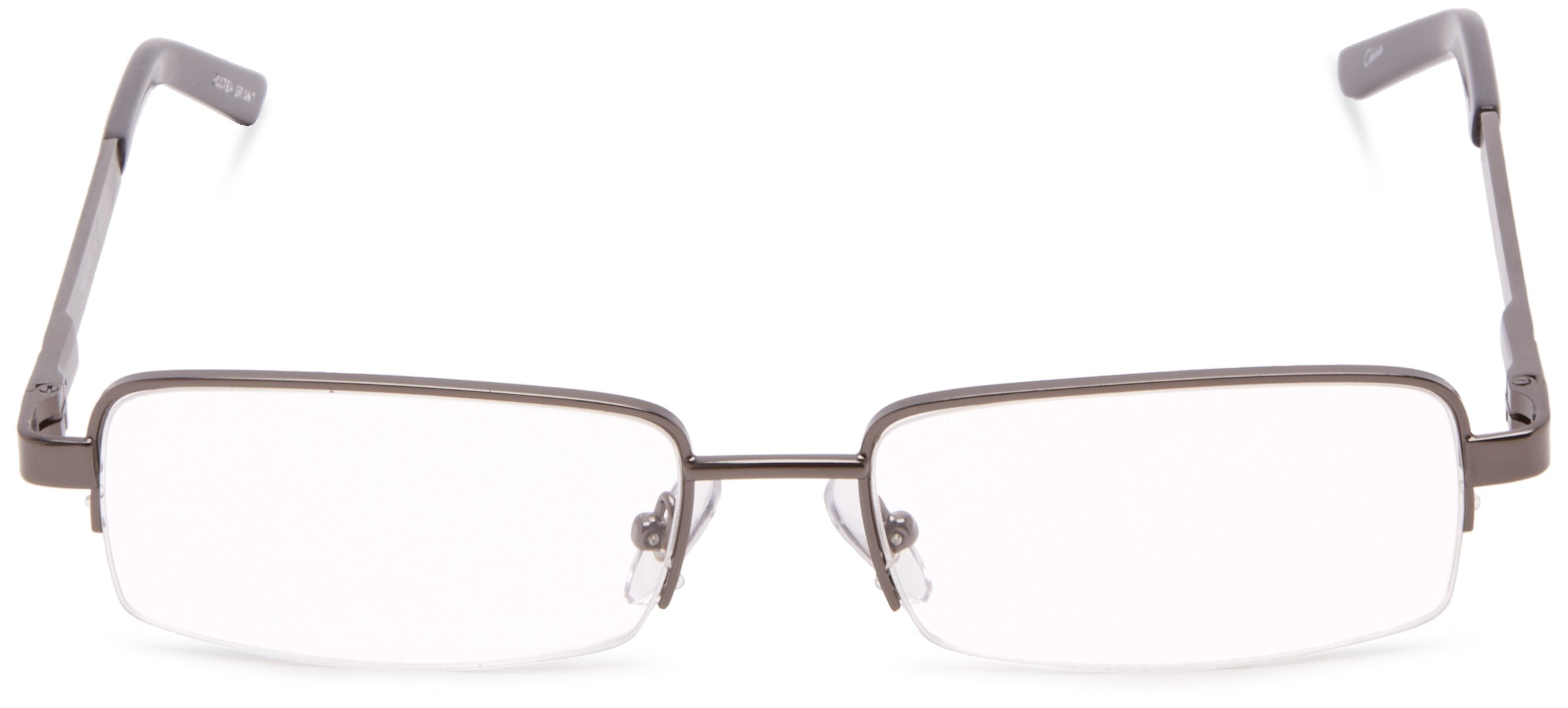 Foster Grant Men's Ashton Square Reading Glasses +1.50 to +3.50 Strength – Lightweight Metal Frame for Reading, Computer Work & Office Use