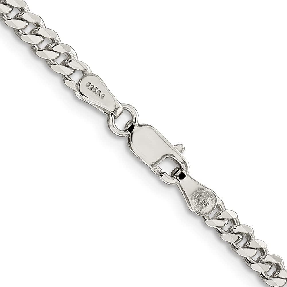 Diamond2Deal Sterling Silver 3.5mm Curb Chain Necklace for Women & Men - Elegant Layering Jewelry for Everyday Wear, Gifts & Special Occasions